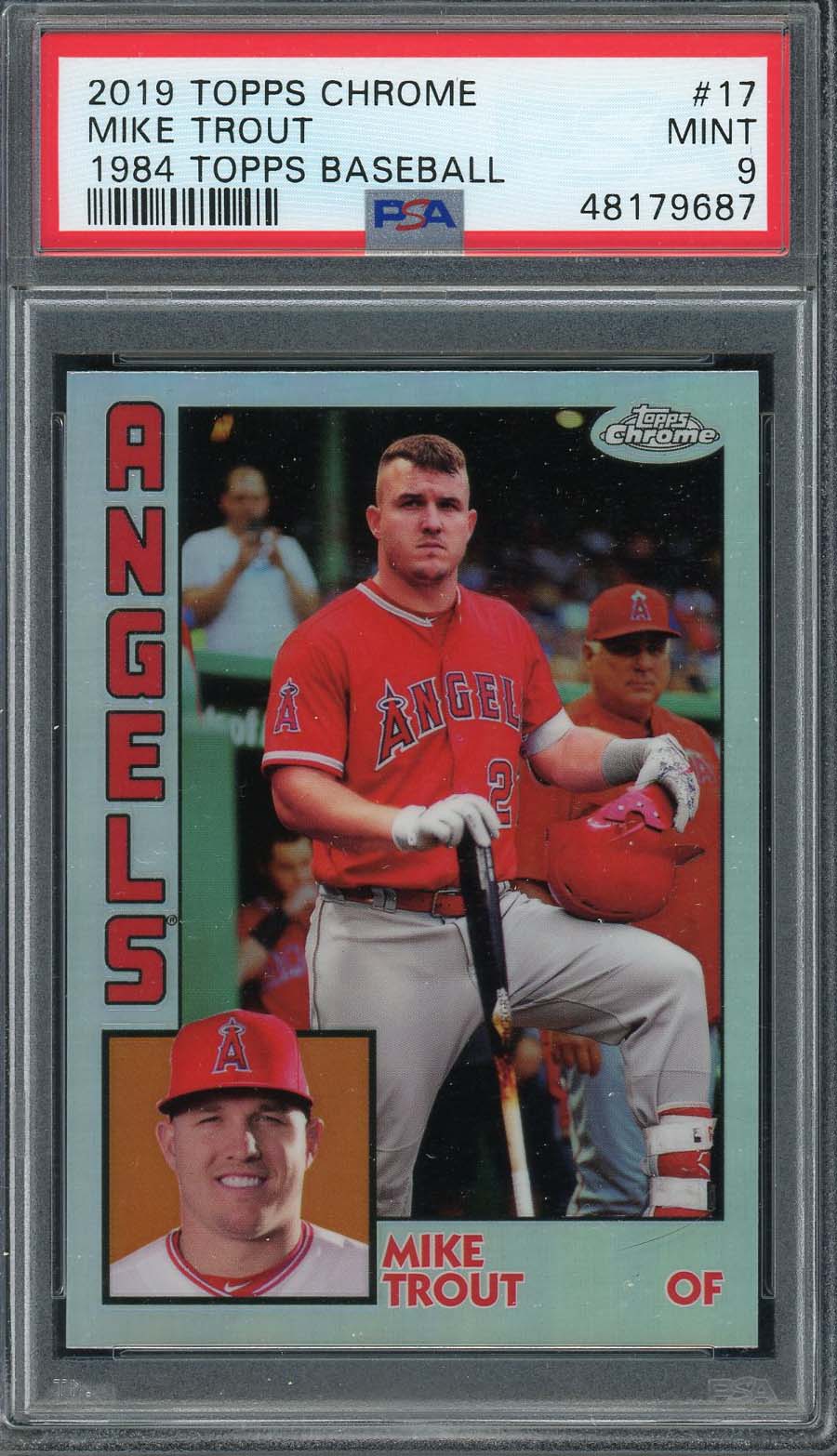 Mike Trout 2019 Topps Chrome 1984 Baseball Card #17 Graded PSA 9 MINT