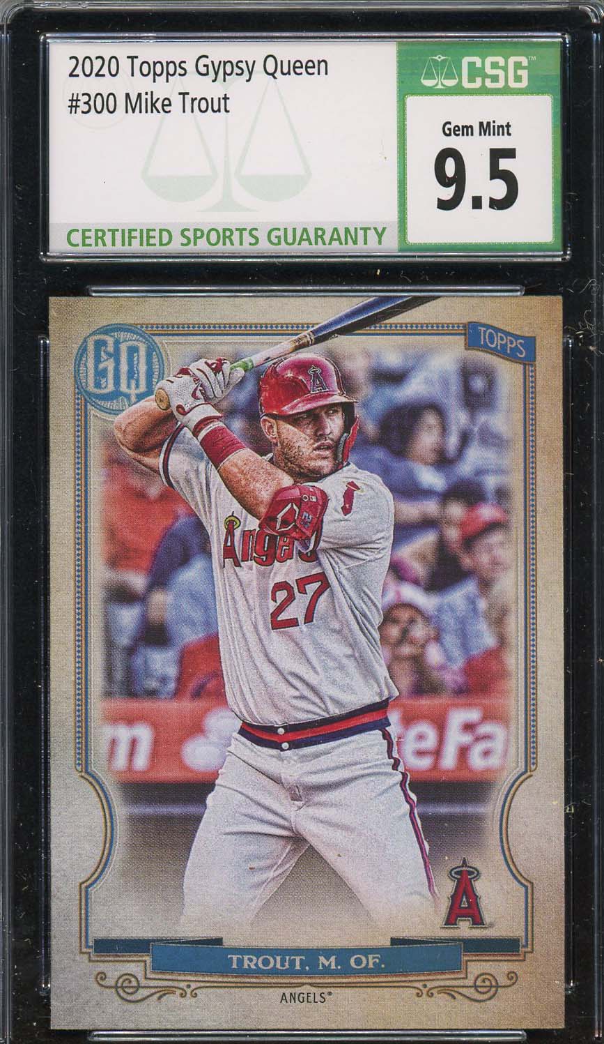 Mike Trout 2020 Topps Gypsy Queen Baseball Card #300 Graded CSG 9.5 Mike Trout 2020 Topps Gypsy Queen Baseball Card #300 Graded CSG 9.5