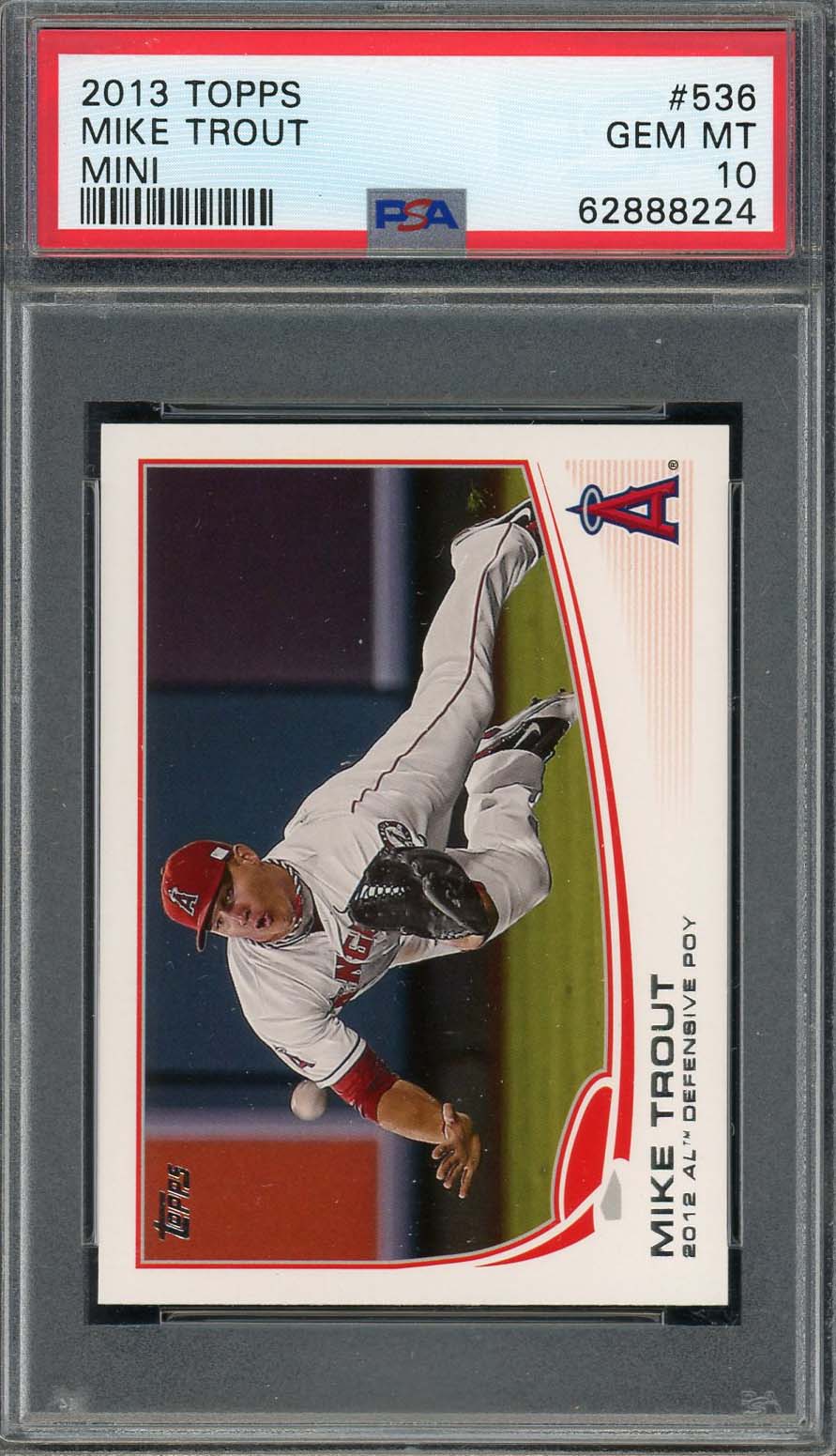 Mike Trout 2013 Topps Mini Baseball Card #536 Graded PSA 10