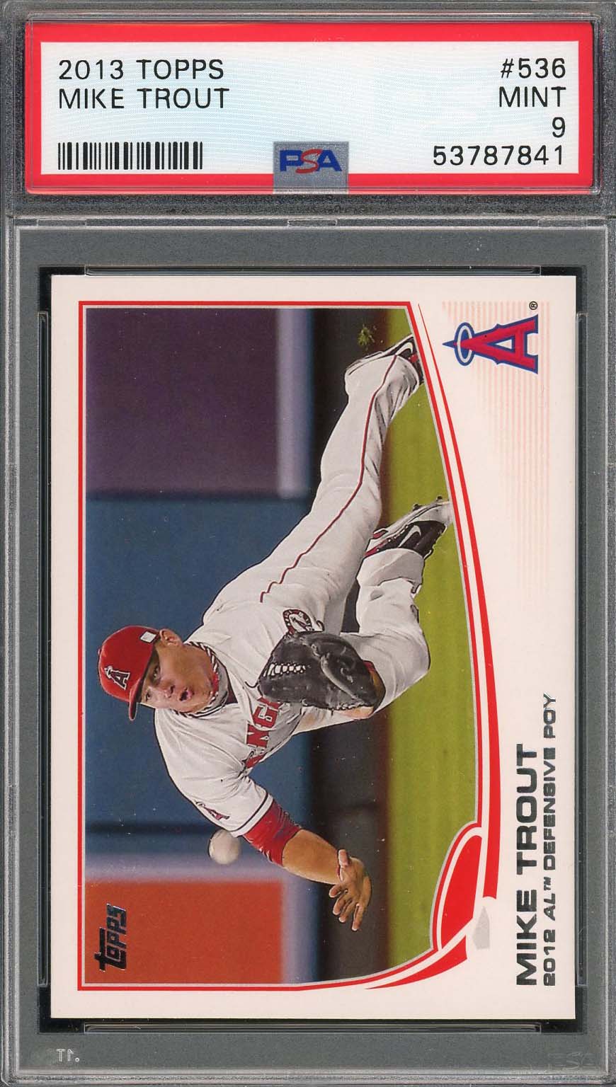 Mike Trout 2013 Topps Baseball Card #536 Graded PSA 9 MINT