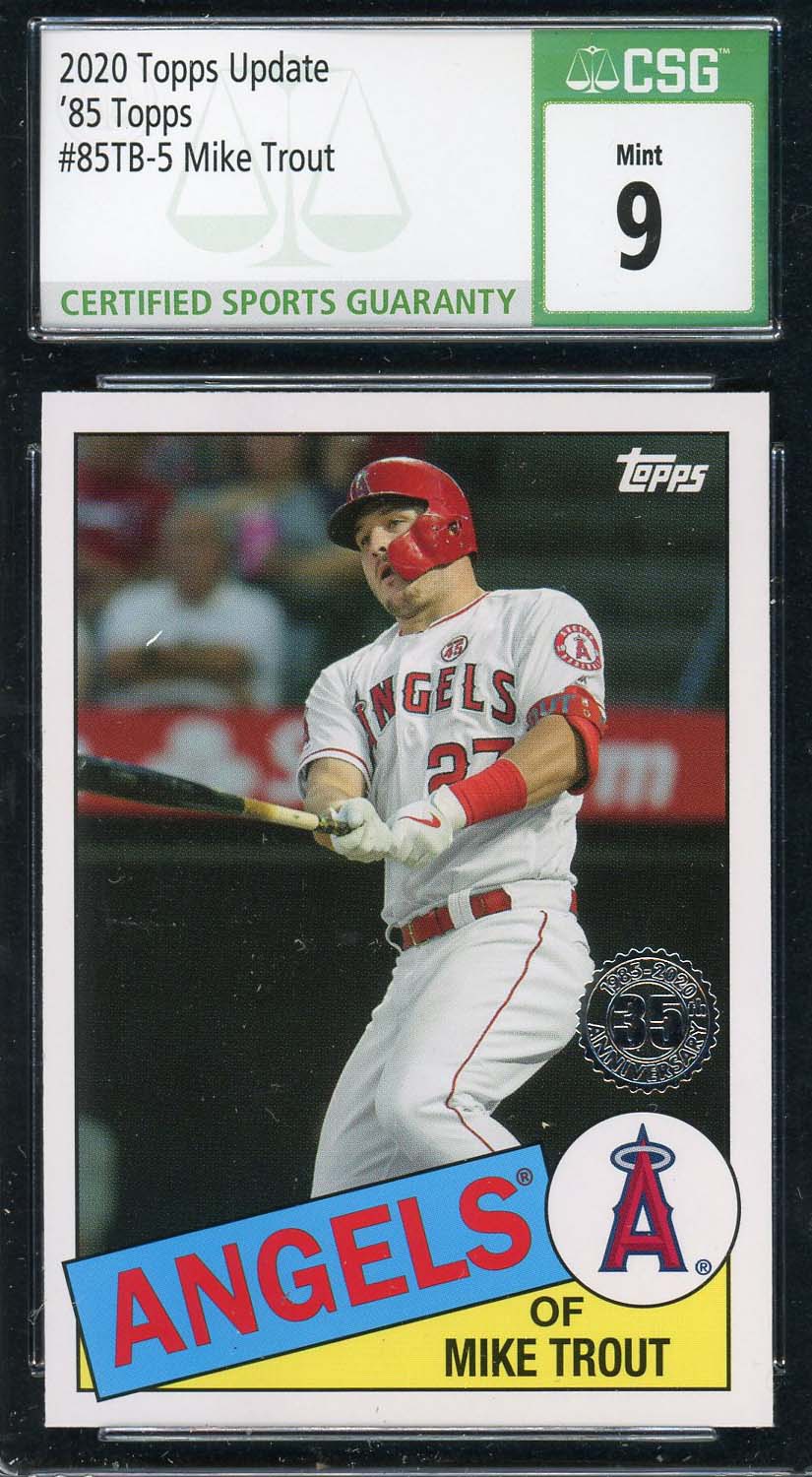 Mike Trout 2020 Topps Update 85 Topps Baseball Card #85TB-5 Graded CSG 9