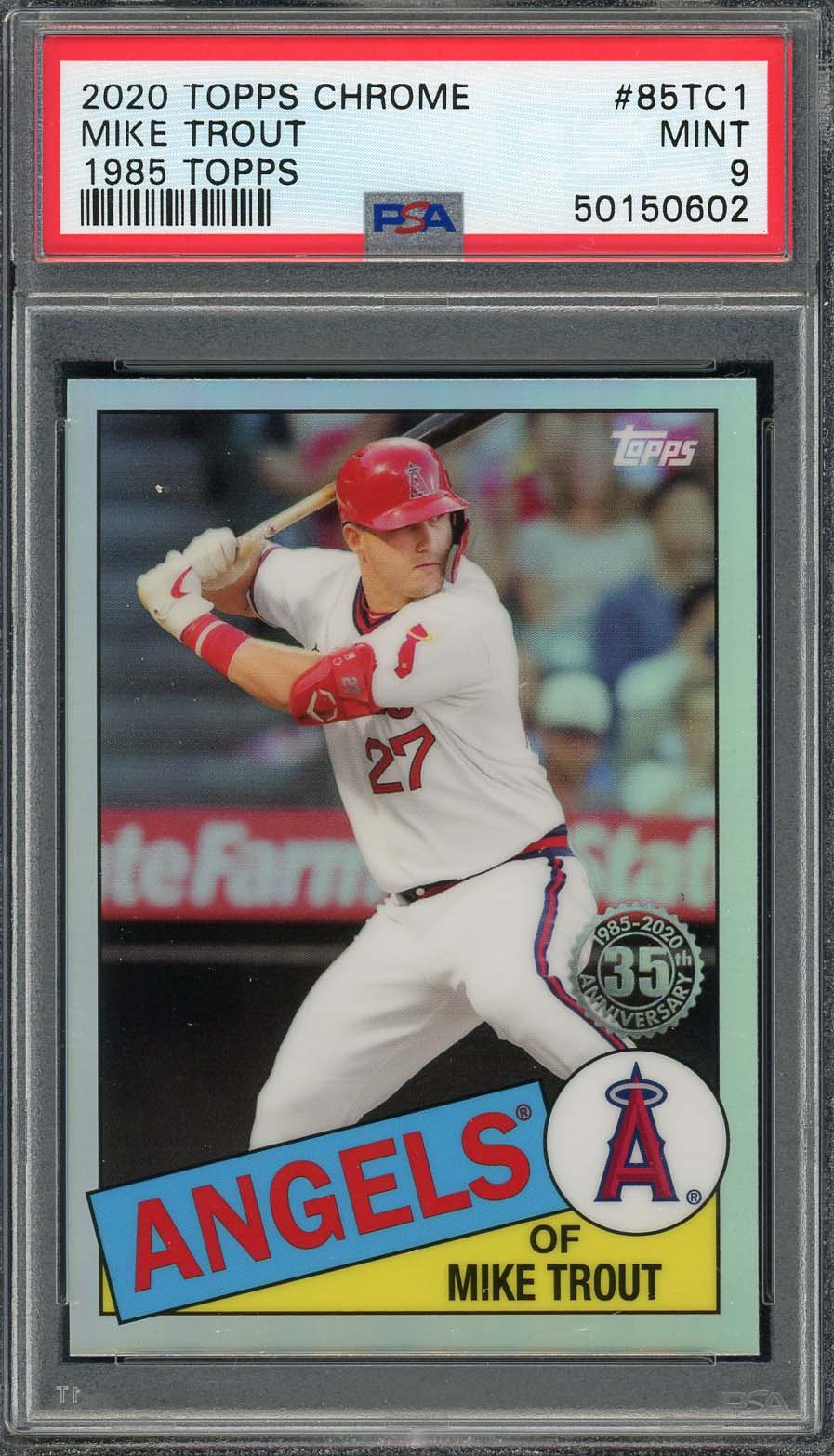 Mike Trout 2020 Topps Chrome 1985 Topps Baseball Card #85TC1 Graded PSA 9 MINT