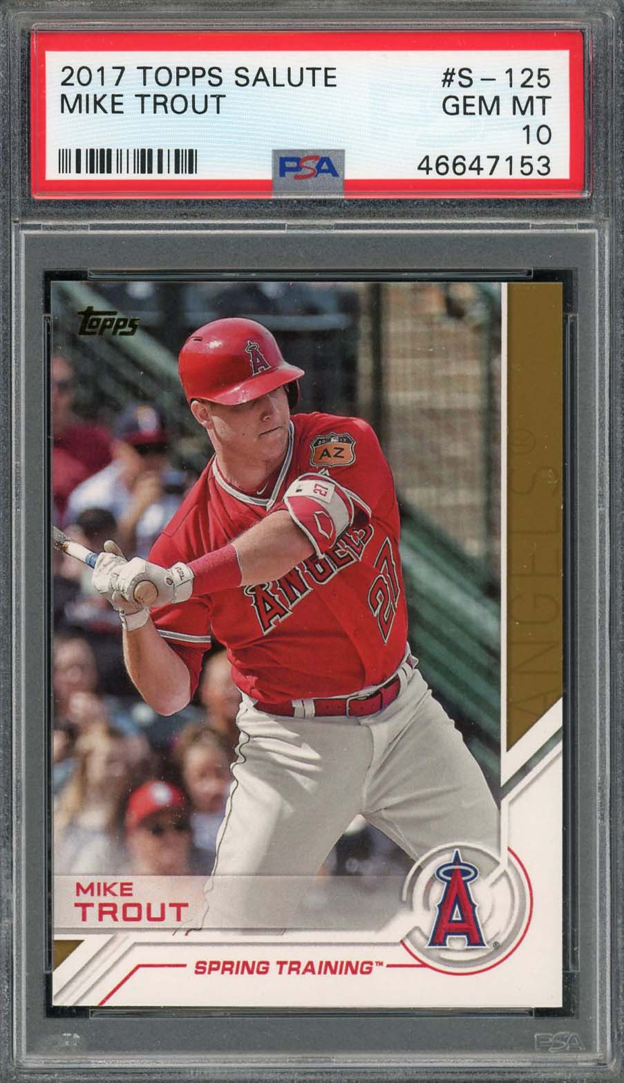 Mike Trout 2017 Topps Salute Baseball Card #S-125 Graded PSA 10 GEM MINT Mike Trout 2017 Topps Salute Baseball Card #S-125 Graded PSA 10 GEM MINT
