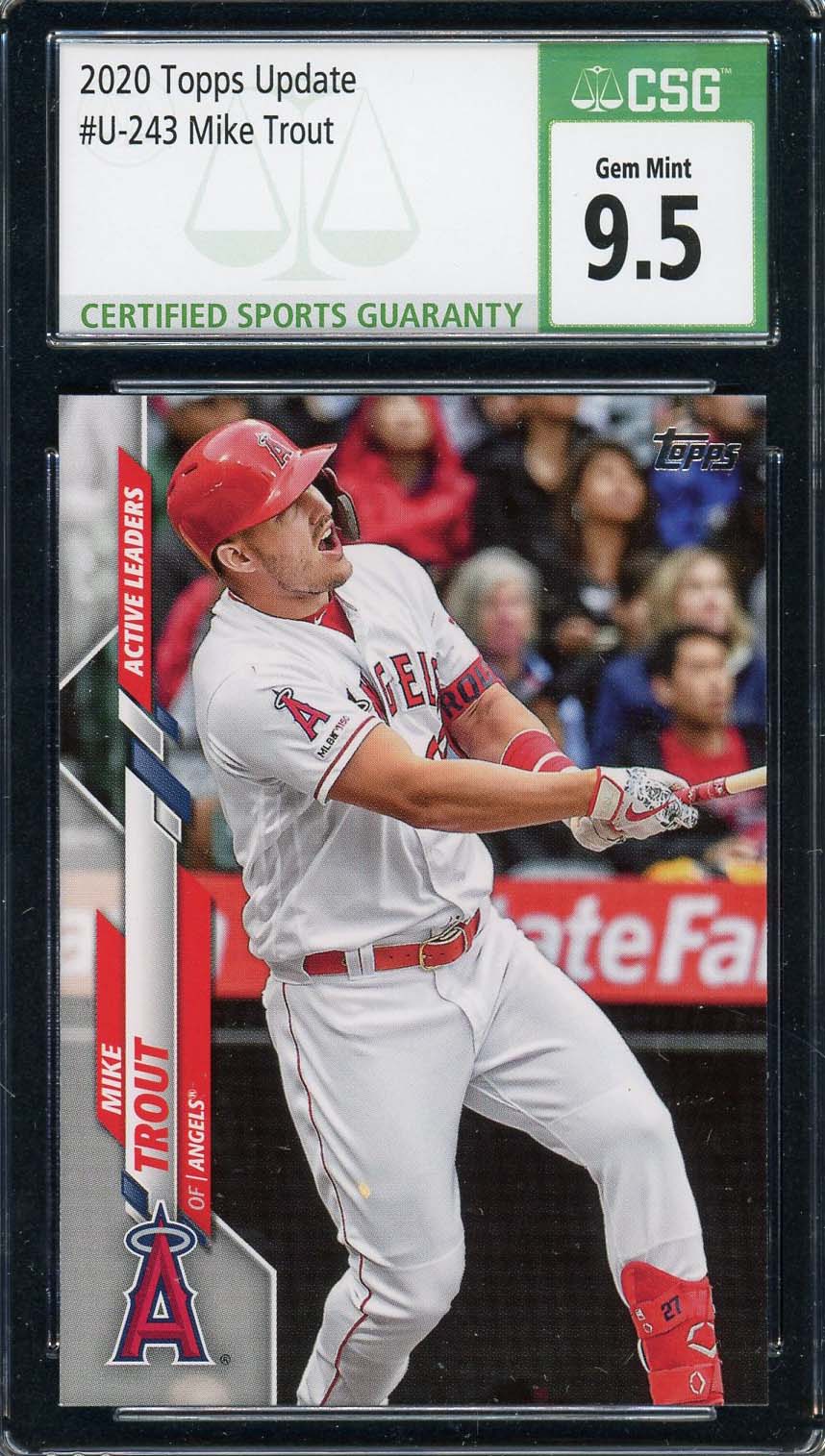 Mike Trout 2020 Topps Update Baseball Card #U-243 Graded CSG 9.5