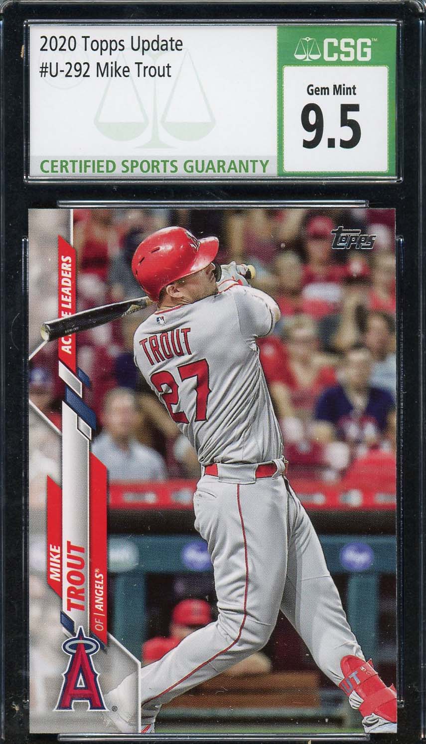 Mike Trout 2020 Topps Update Baseball Card #U-292 Graded CSG 9.5