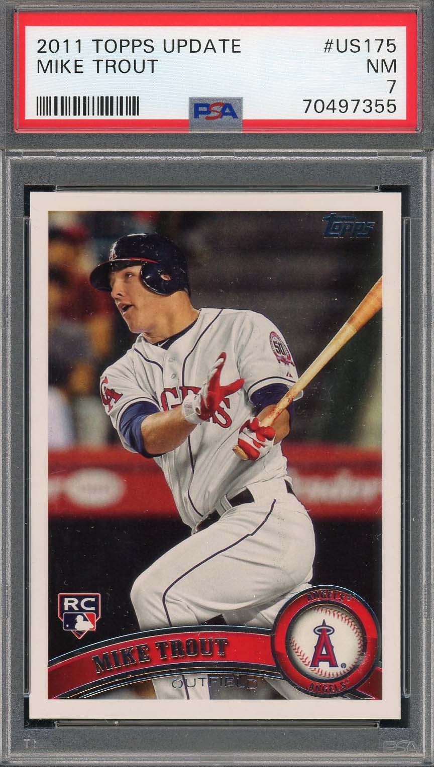 Mike Trout 2011 Topps Update Baseball Rookie Card RC #US175 Graded PSA 7