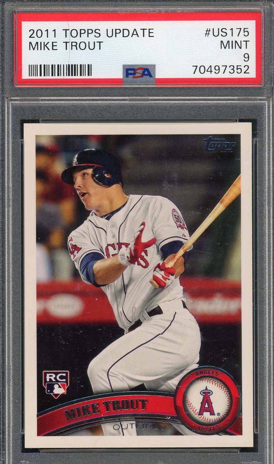 Mike Trout 2011 Topps Update Baseball Rookie Card #US175 Graded PSA 9 70497352