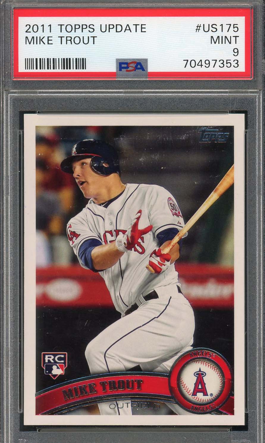 Mike Trout 2011 Topps Update Baseball Rookie Card #US175 Graded PSA 9 70497353