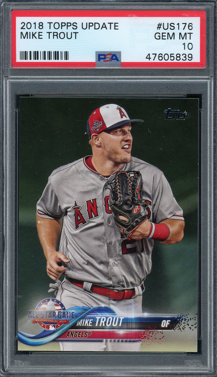 Mike Trout 2018 Topps Update Baseball Card #US176 Graded PSA 10 GEM MINT
