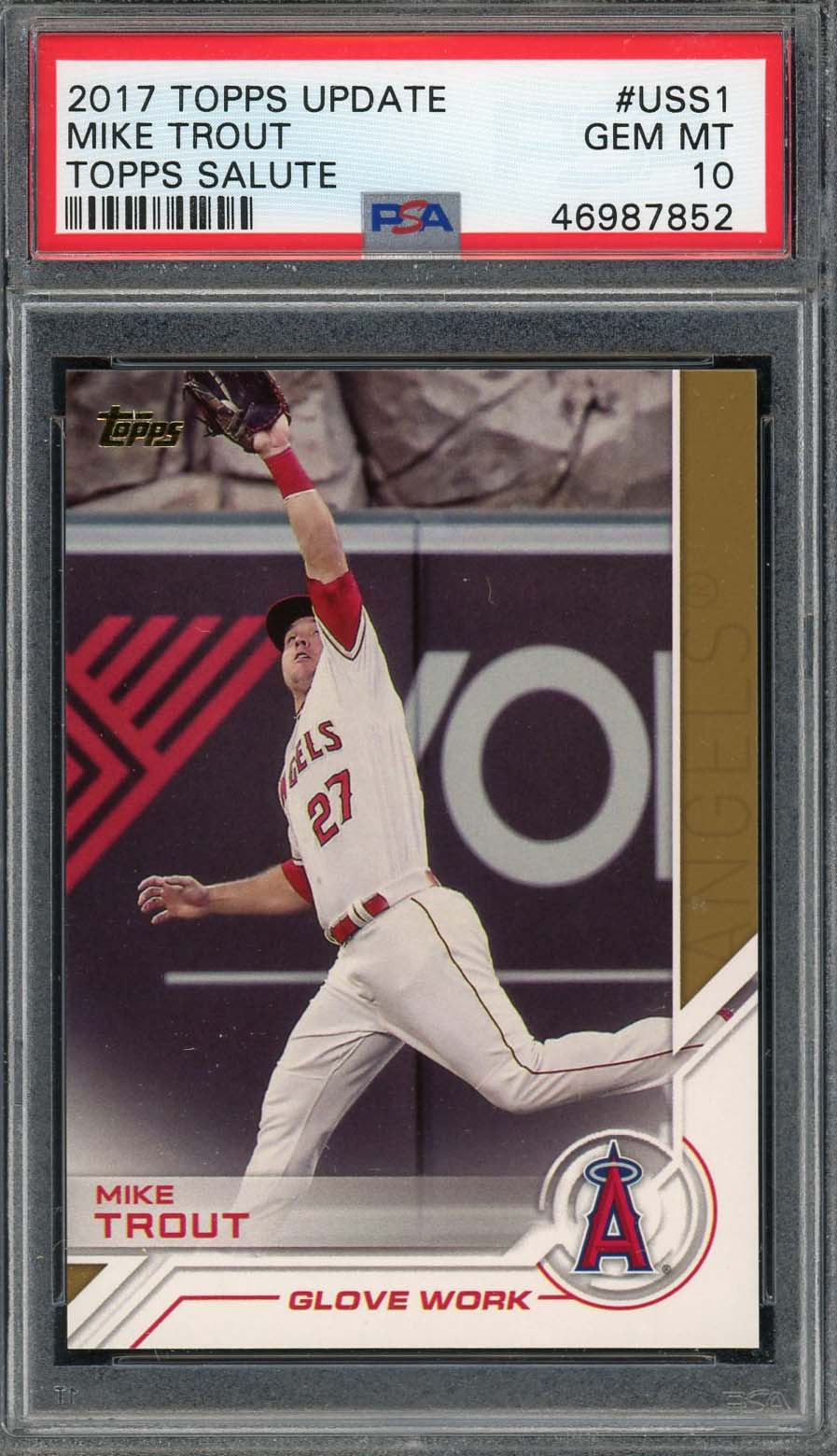 Mike Trout 2017 Topps Update Baseball Card #USS1 Graded PSA 10 GEM MINT Mike Trout 2017 Topps Update Baseball Card #USS1 Graded PSA 10 GEM MINT