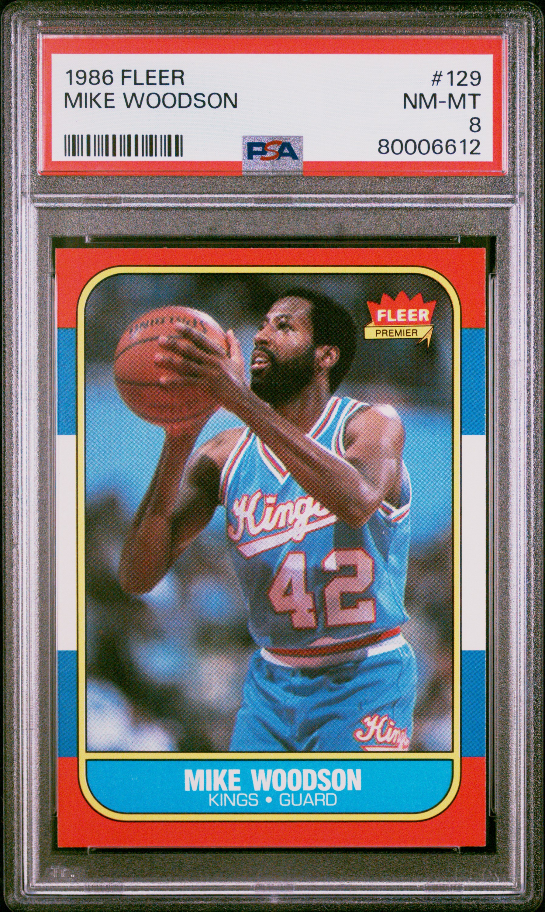 Mike Woodson 1986 Fleer Basketball Card #129 Graded PSA 8