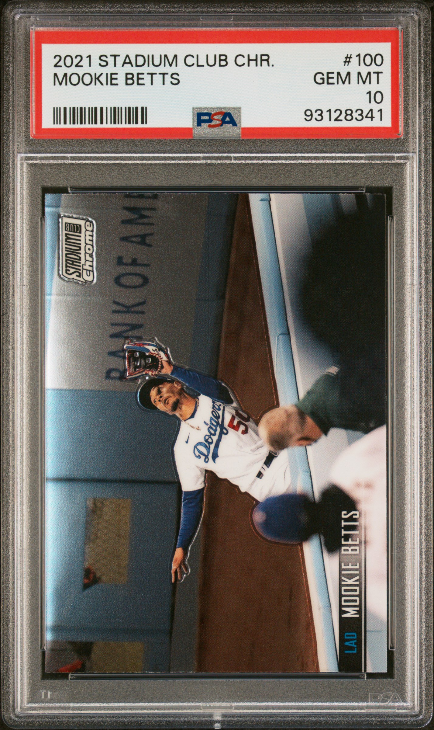 Mookie Betts 2021 Topps Stadium Club Chrome Baseball Card #100 Graded PSA 10 Mookie Betts 2021 Topps Stadium Club Chrome Baseball Card #100 Graded PSA 10