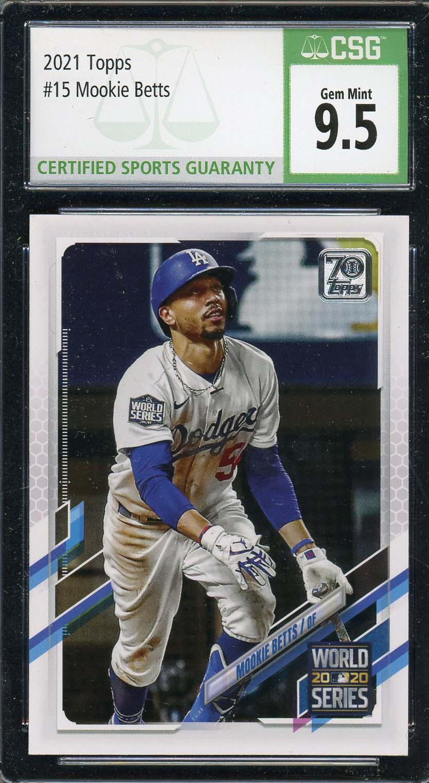 Mookie Betts 2021 Topps Baseball Card #15 Graded CSG 9.5