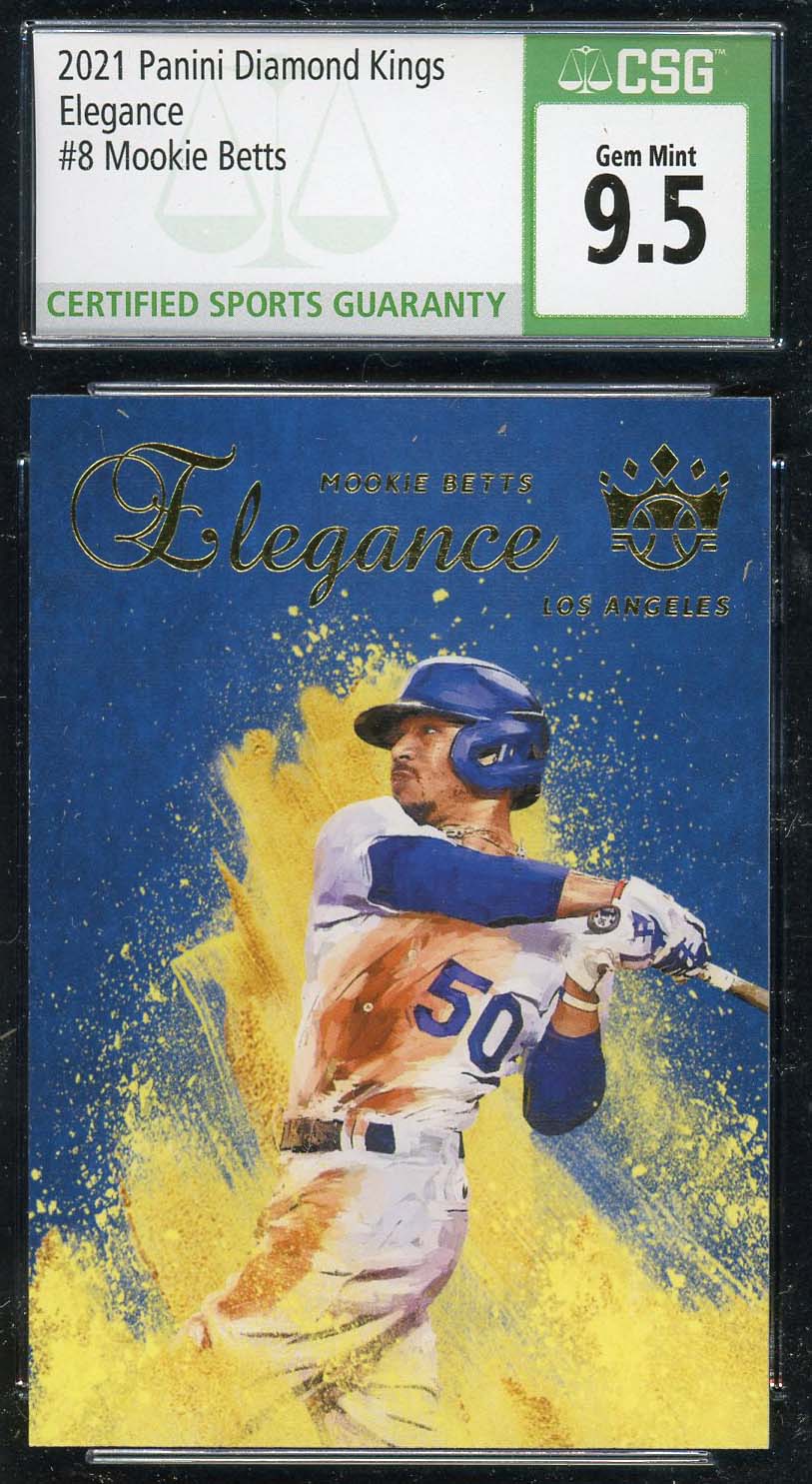 Mookie Betts 2021 Panini Diamond Kings Elegance Baseball Card #8 Graded CSG 9.5