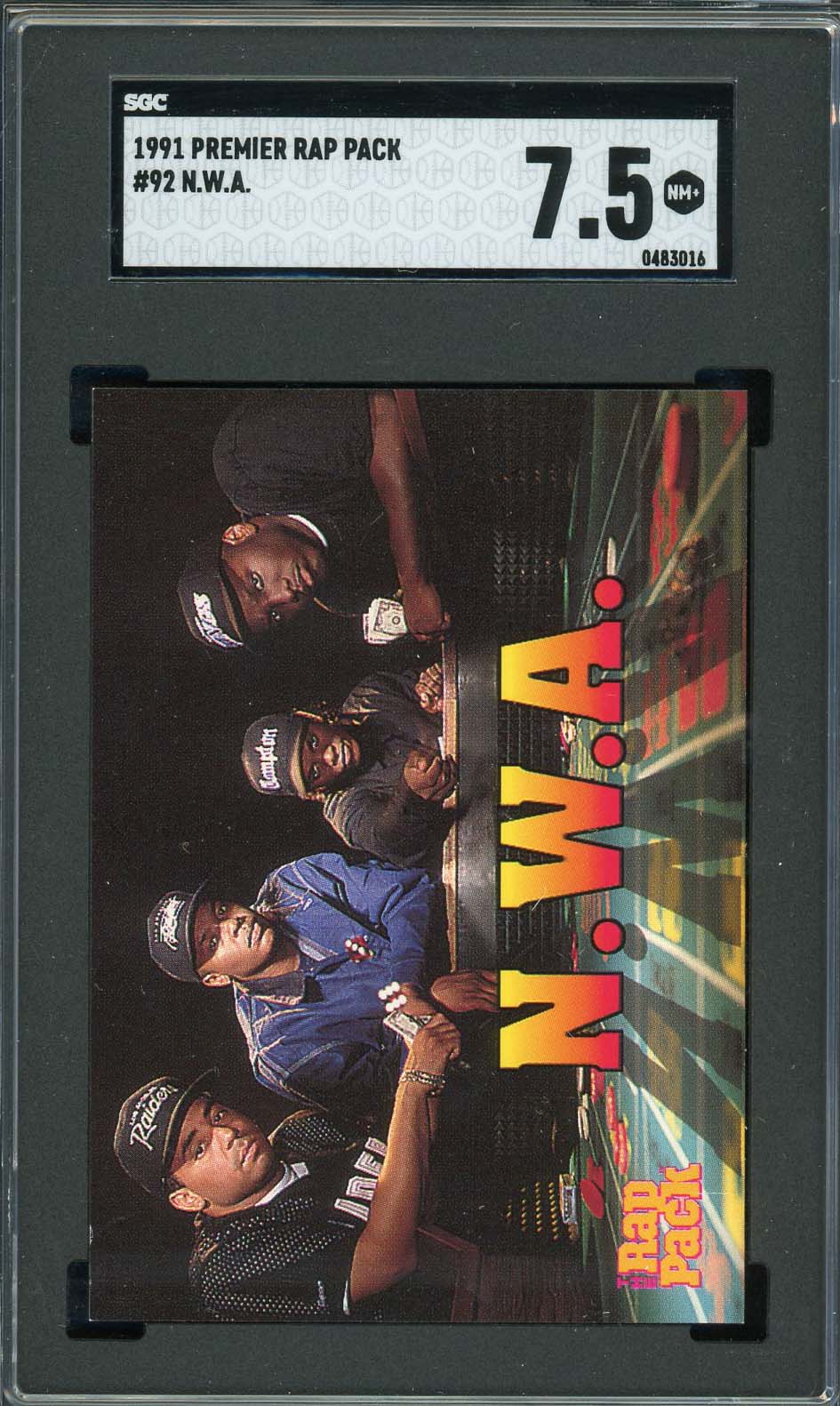 NWA 1991 Premier Rap Pack Rap Easy E Card #92 Graded SGC 7.5 NWA 1991 Premier Rap Pack Rap Easy E Card #92 Graded SGC 7.5