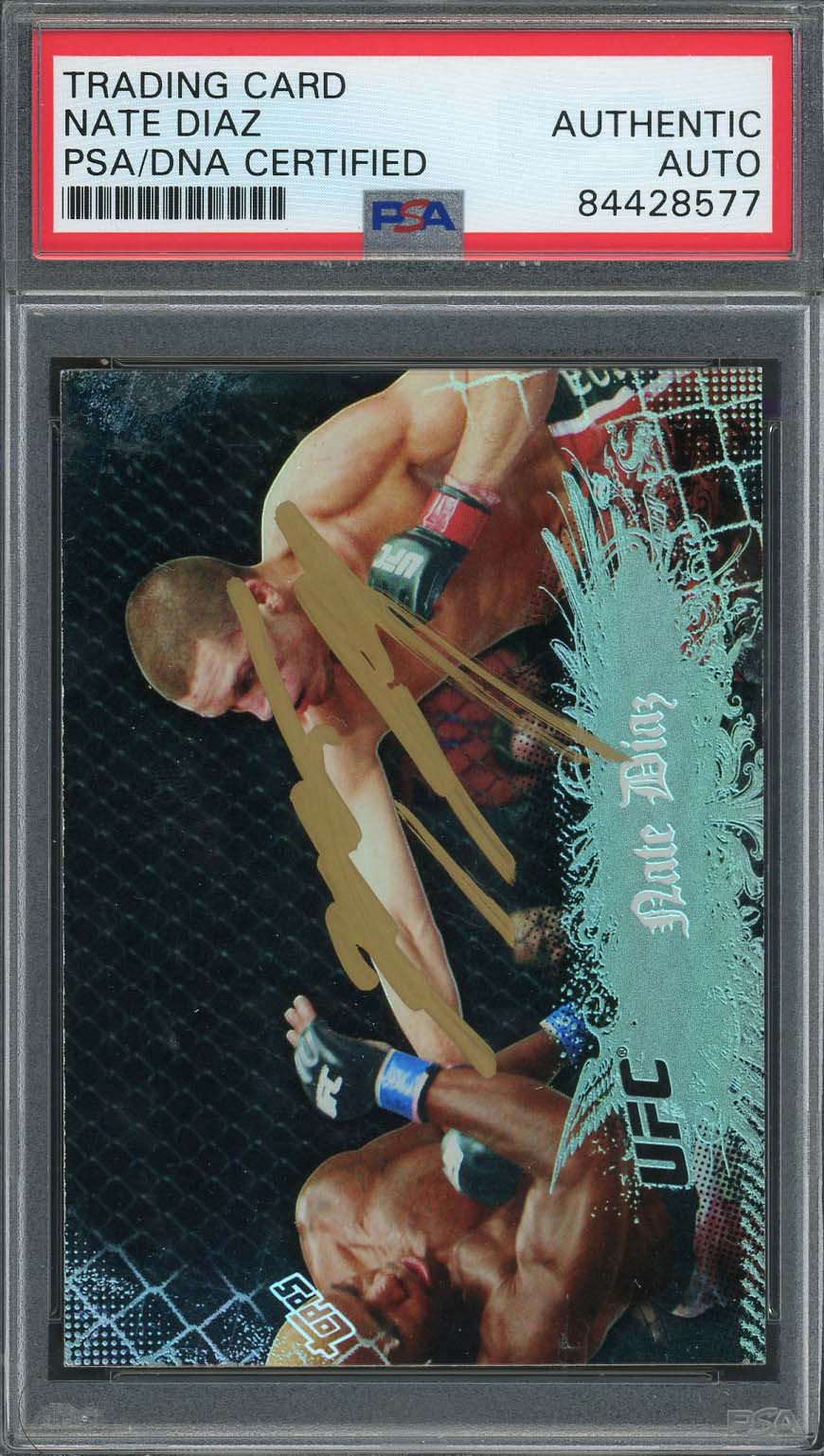 Nate Diaz Autographed 2010 Topps Main Event Signed Card #29 PSA DNA