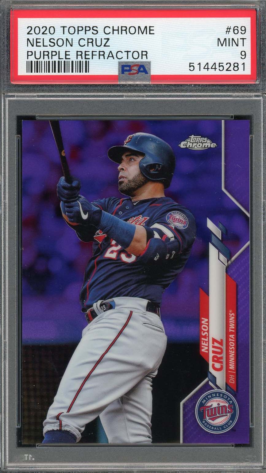 Nelson Cruz 2020 Topps Chrome Purple Refractor Card #69 PSA 9 /299