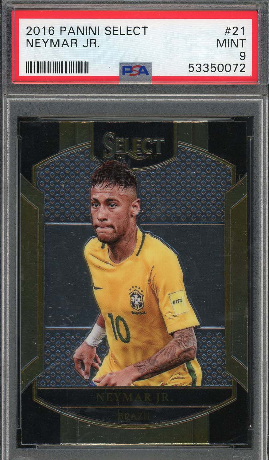 Neymar Jr 2016 Panini Select Soccer Card #21 Graded PSA 9 Neymar Jr 2016 Panini Select Soccer Card #21 Graded PSA 9