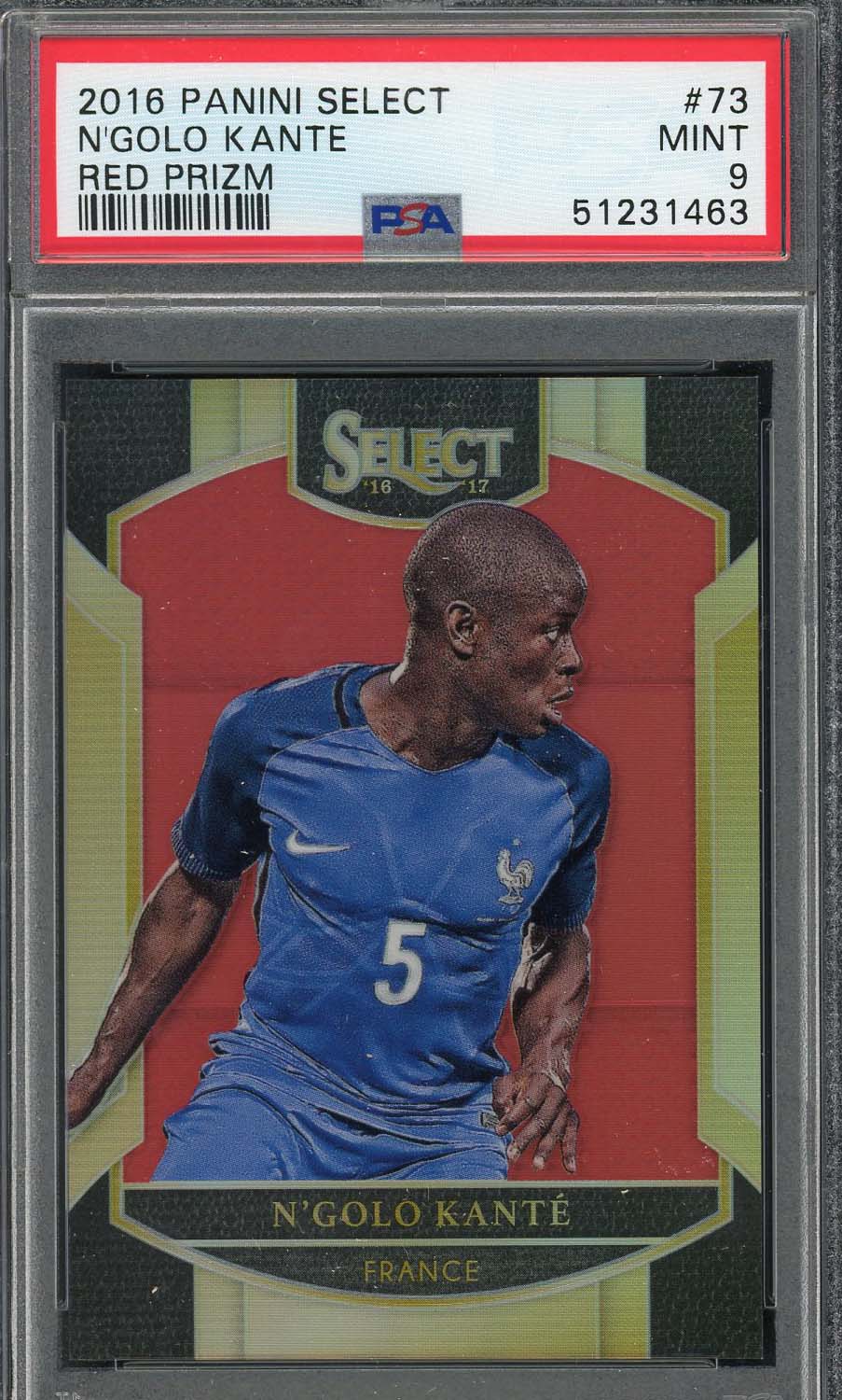 Ngolo Kante 2016 Panini Select Red Prizm Rookie Card #73 PSA 9 /199