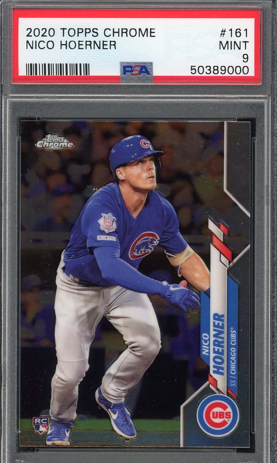 Nico Hoerner 2020 Topps Chrome Baseball Rookie Card #161 Graded PSA 9 MINT