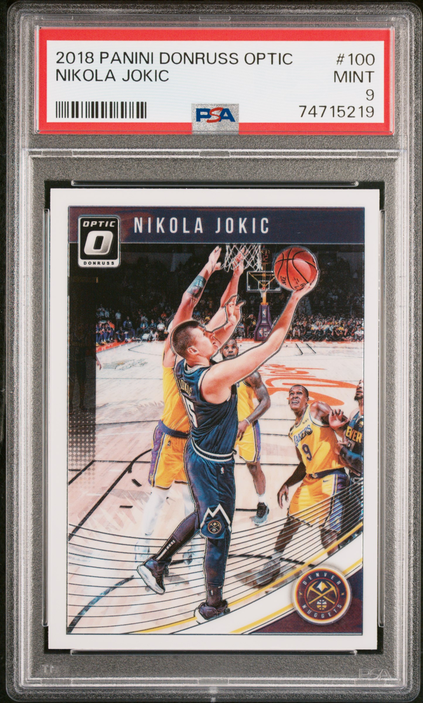 Nikola Jokic 2018 Panini Donruss Optic Basketball Card #100 Graded PSA 9