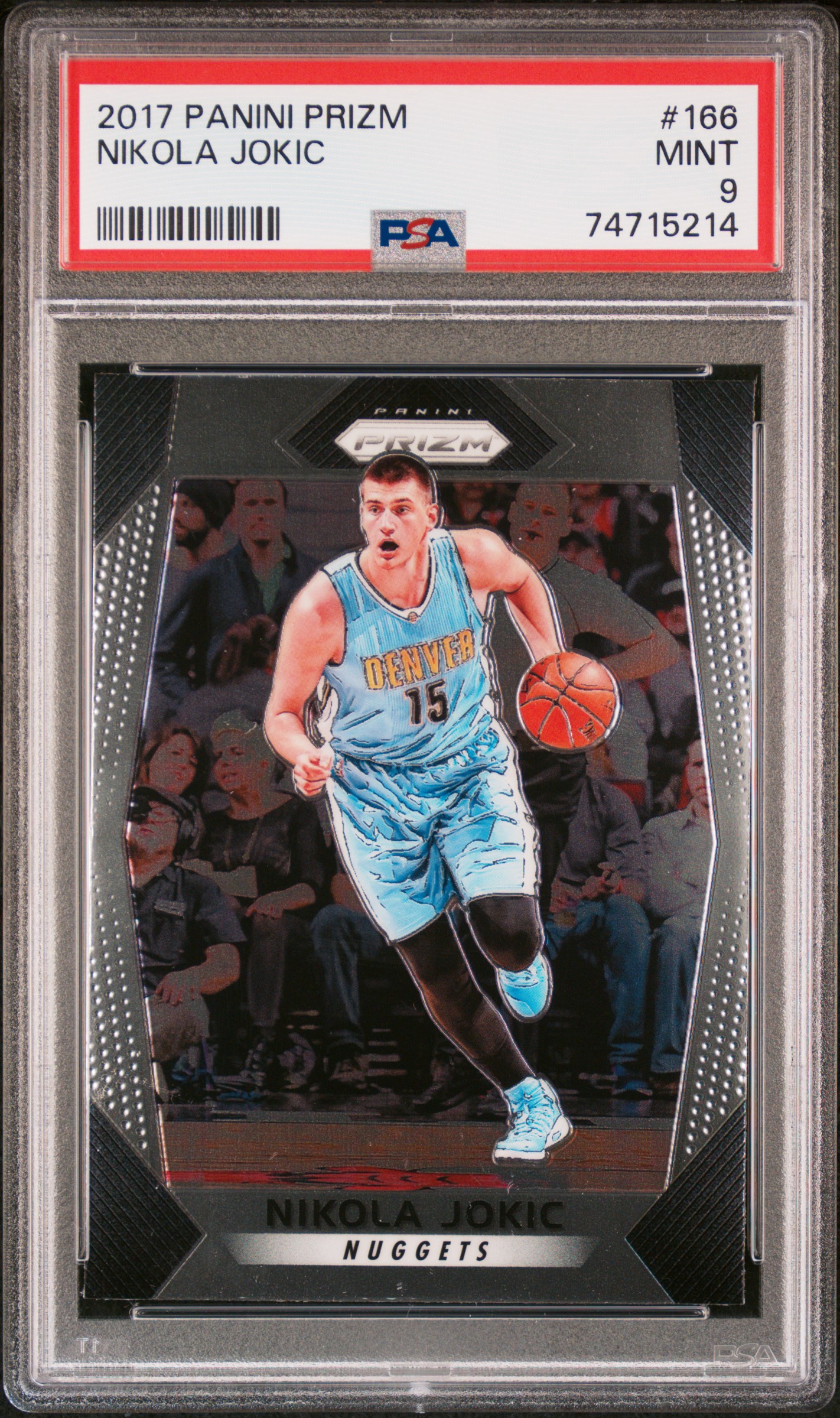 Nikola Jokic 2017 Panini Prizm Basketball Card #166 Graded PSA 9