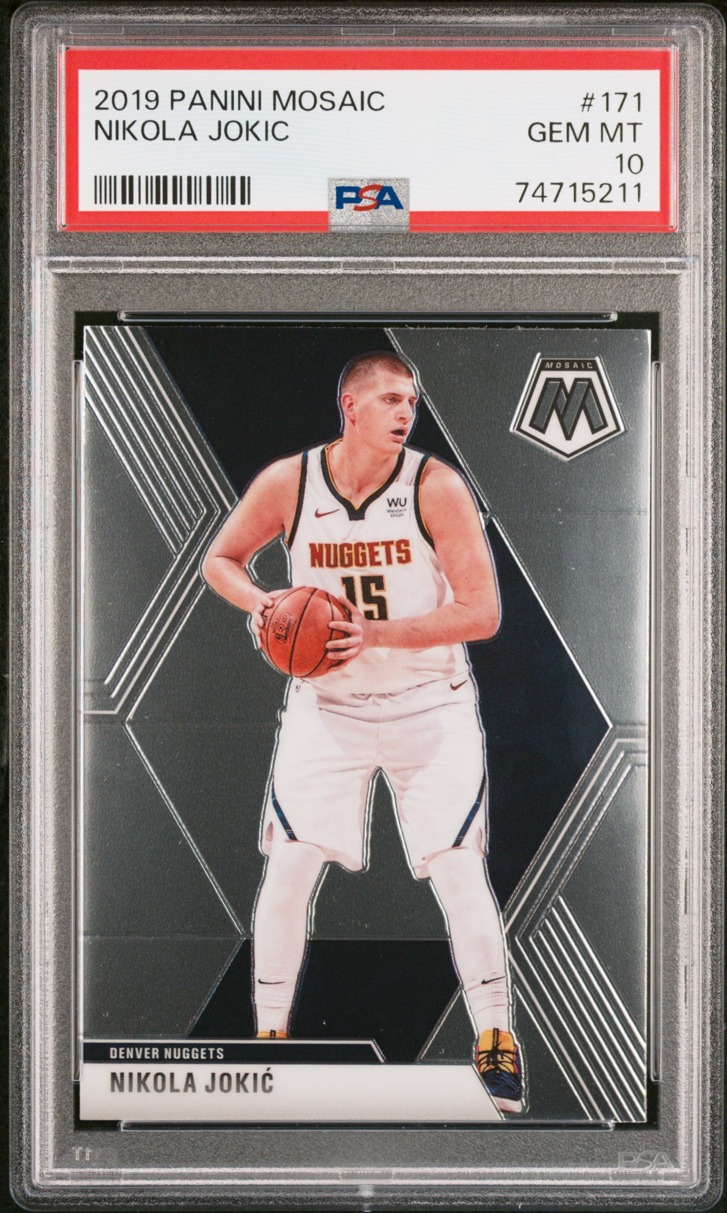 Nikola Jokic 2019 Panini Mosaic Basketball Card #171 Graded PSA 10