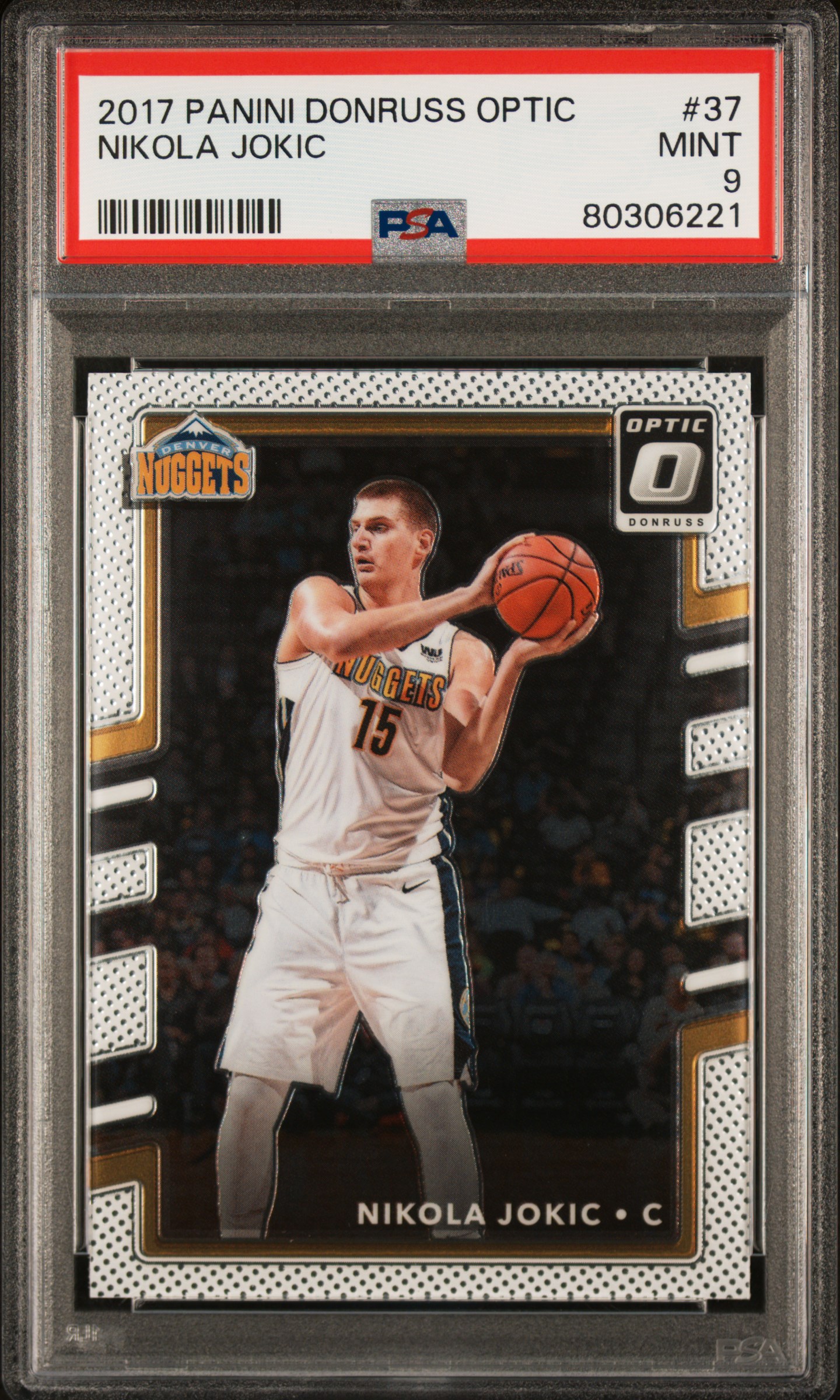 Nikola Jokic 2017 Panini Donruss Optic Basketball Card #37 Graded PSA 9
