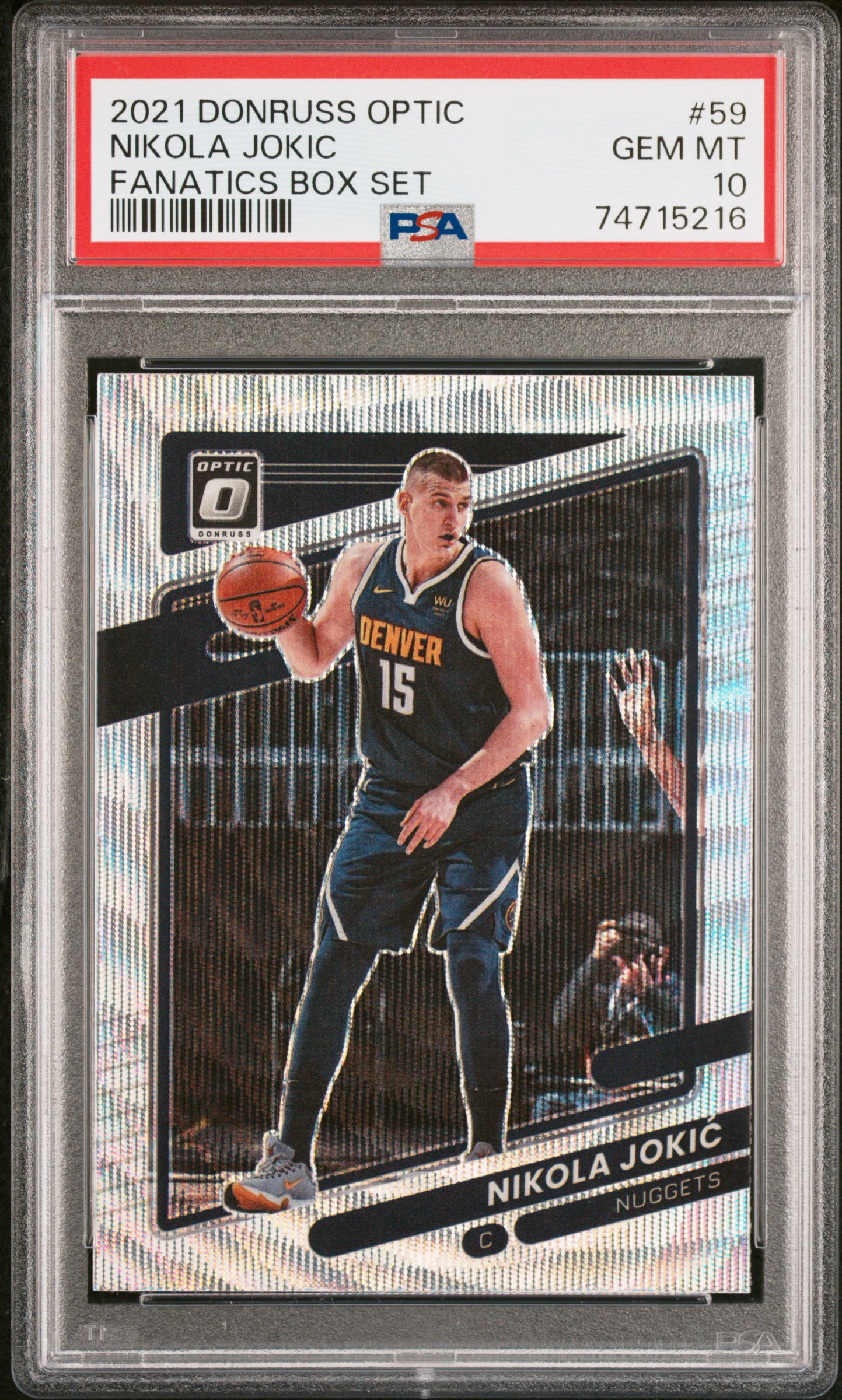 Nikola Jokic 2021 Panini Donruss Optic Fanatics Box Set Card #59 Graded PSA 10