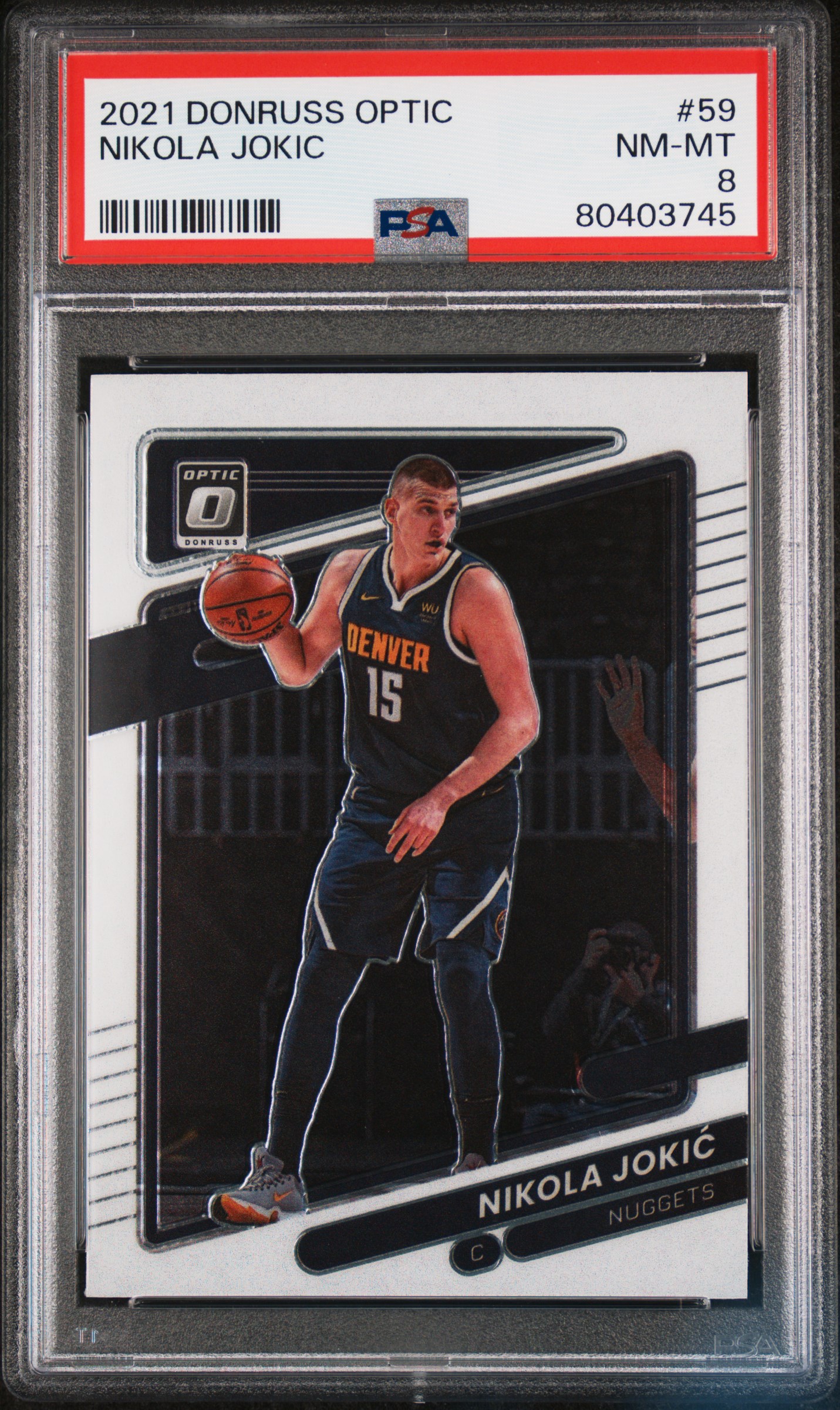 Nikola Jokic 2021 Panini Donruss Optic Basketball Card #59 Graded PSA 8