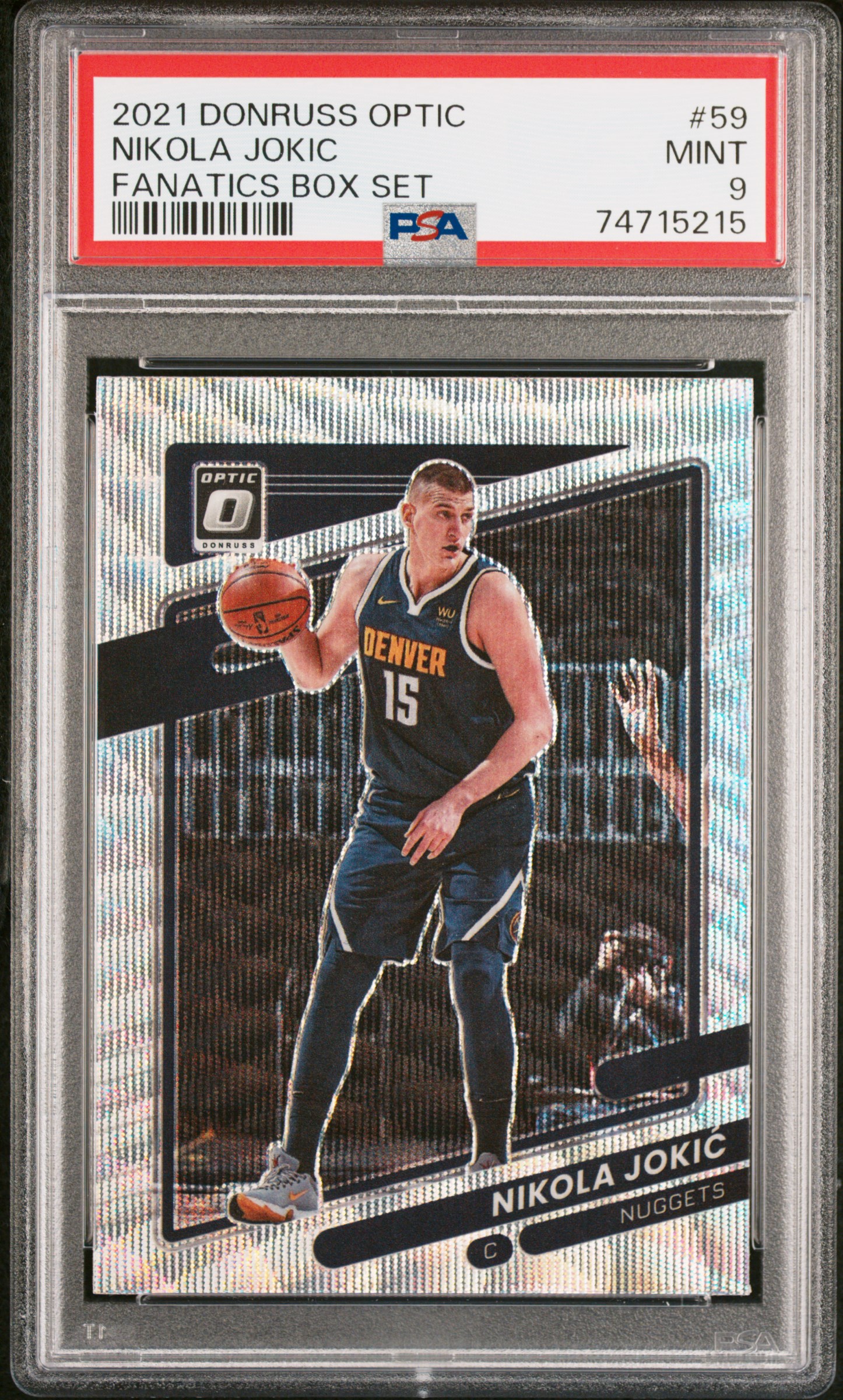 Nikola Jokic 2021 Panini Donruss Optic Fanatics Box Set Card #59 Graded PSA 9