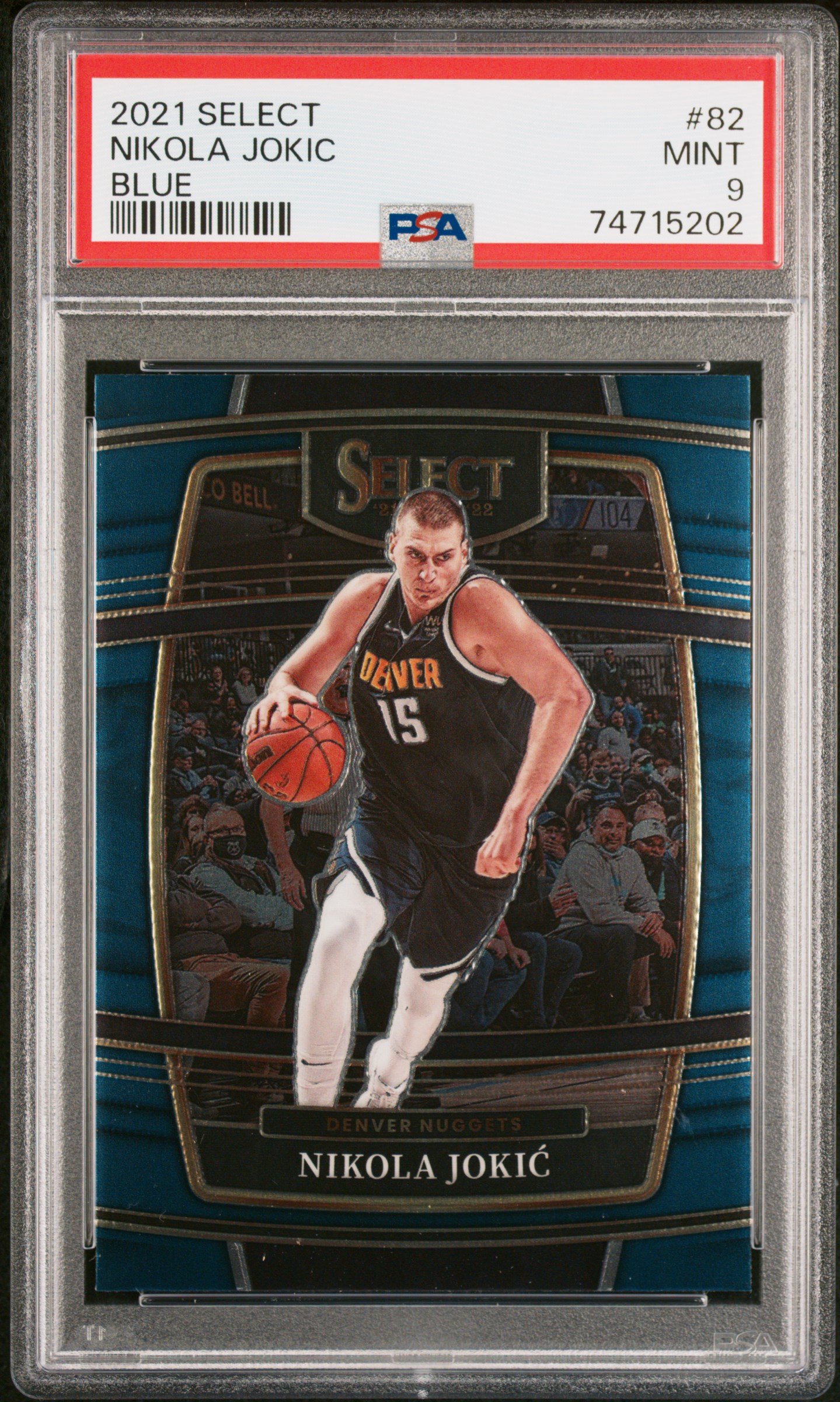 Nikola Jokic 2021 Panini Select Blue Basketball Card #82 Graded PSA 9
