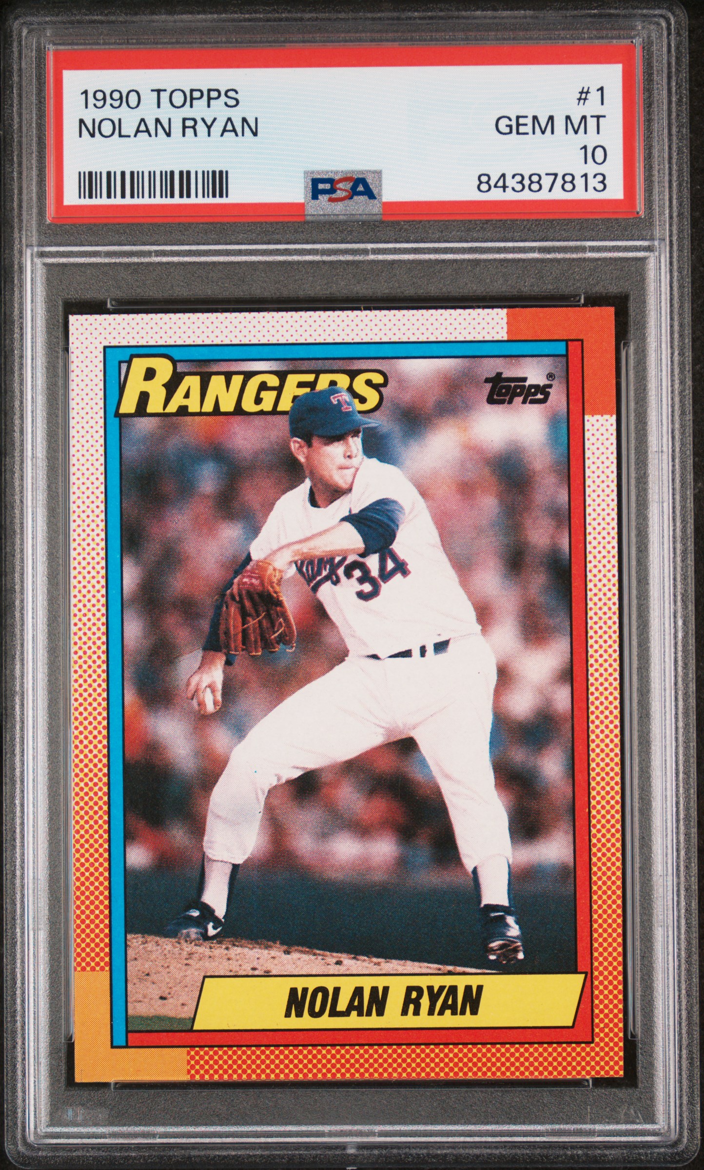 Nolan Ryan 1990 Topps Baseball Card #1 Graded PSA 10