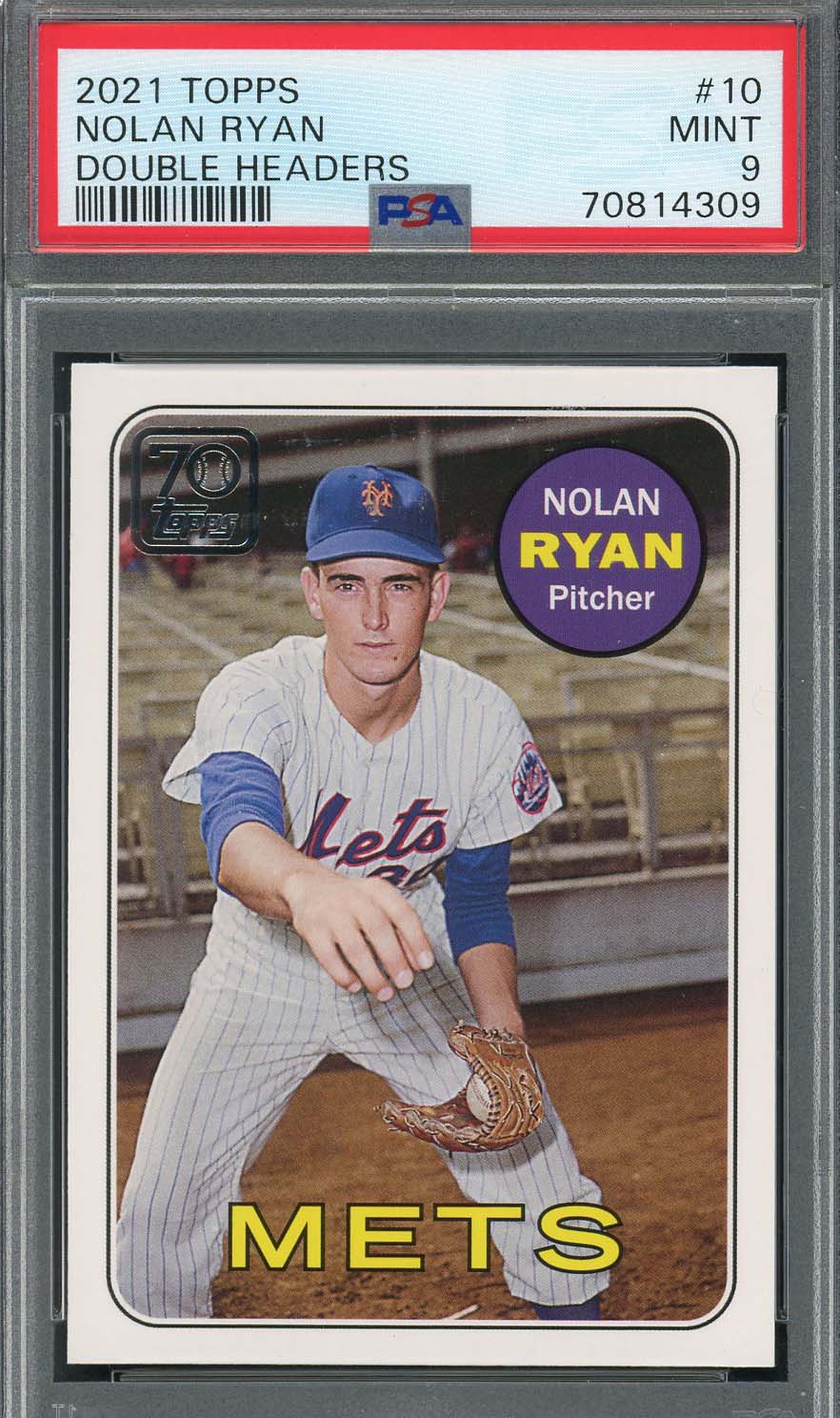Nolan Ryan 2021 Topps Double Headers Baseball Card #10 Graded PSA 9