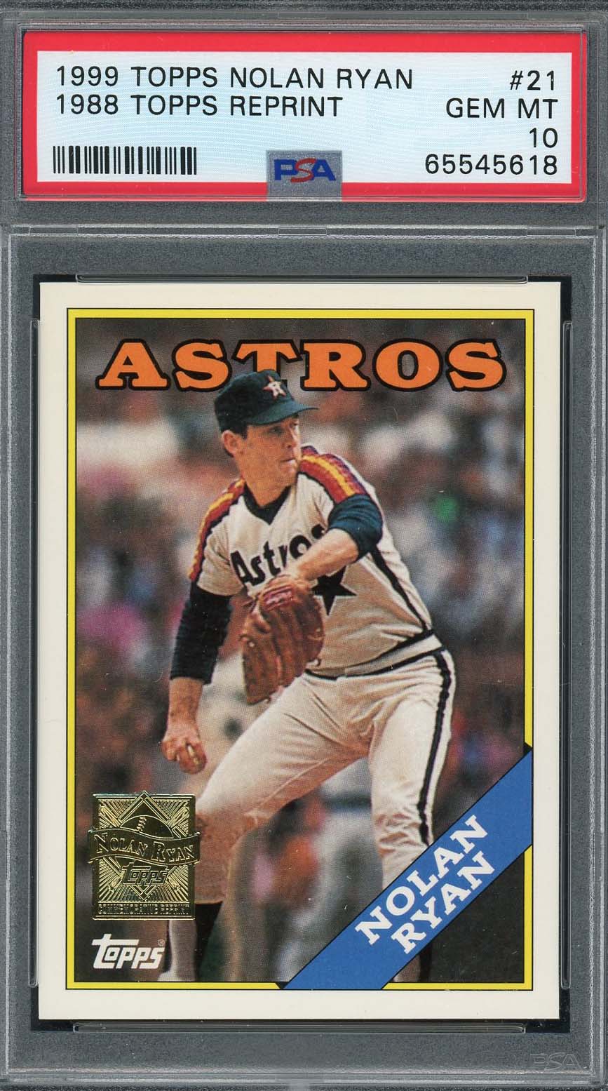 Nolan Ryan 1999 Topps 1988 Baseball Card #21 Graded PSA 10 Nolan Ryan 1999 Topps 1988 Baseball Card #21 Graded PSA 10