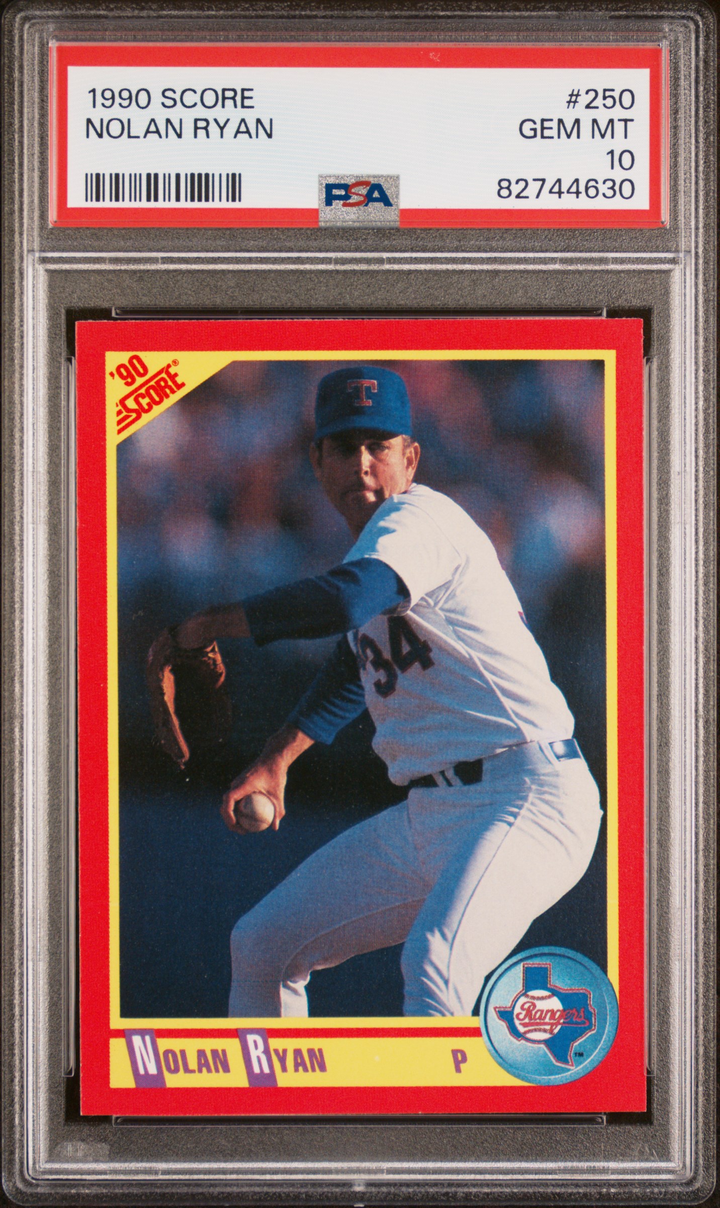 Nolan Ryan 1990 Score Baseball Card #250 Graded PSA 10