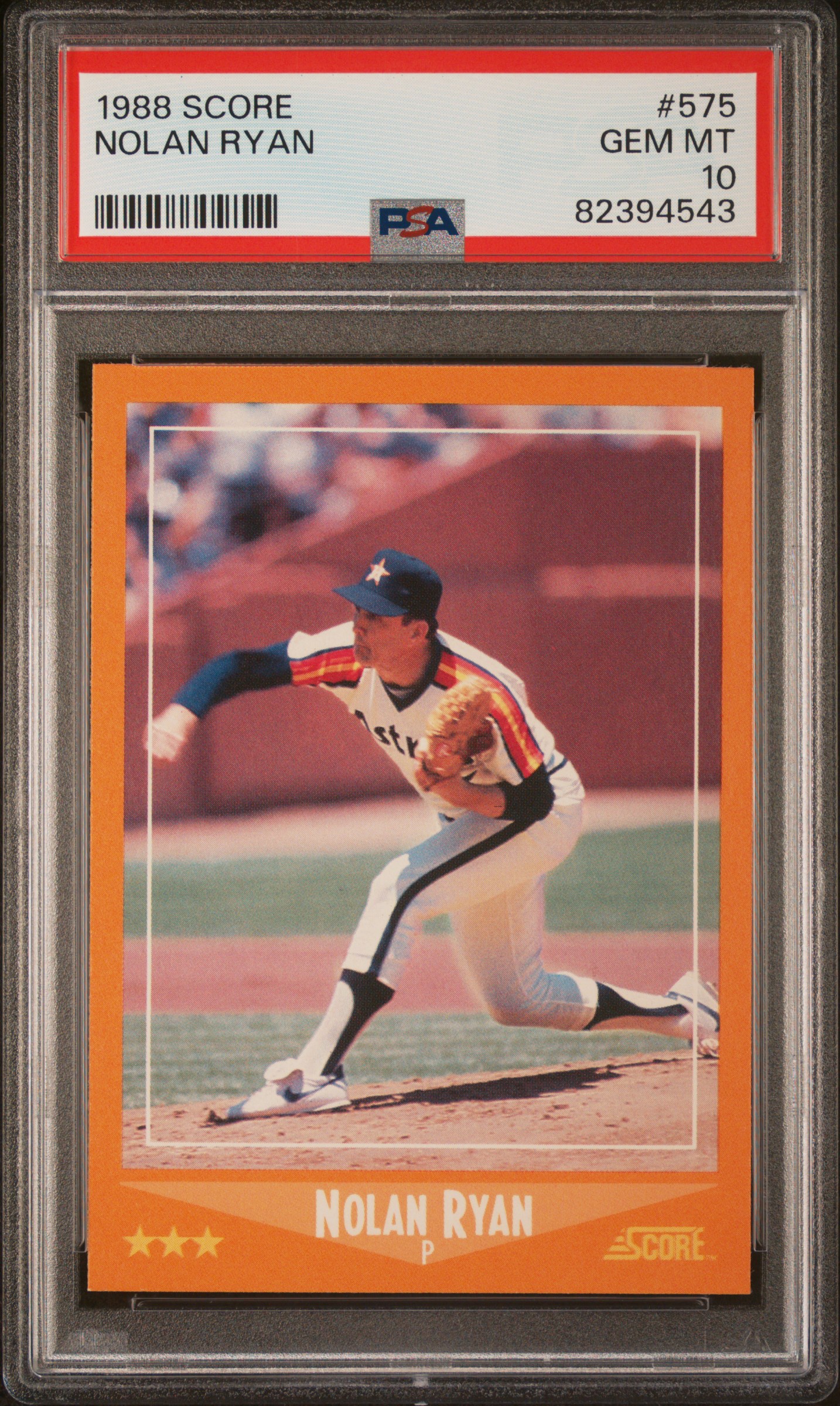 Nolan Ryan 1988 Score Baseball Card #575 Graded PSA 10