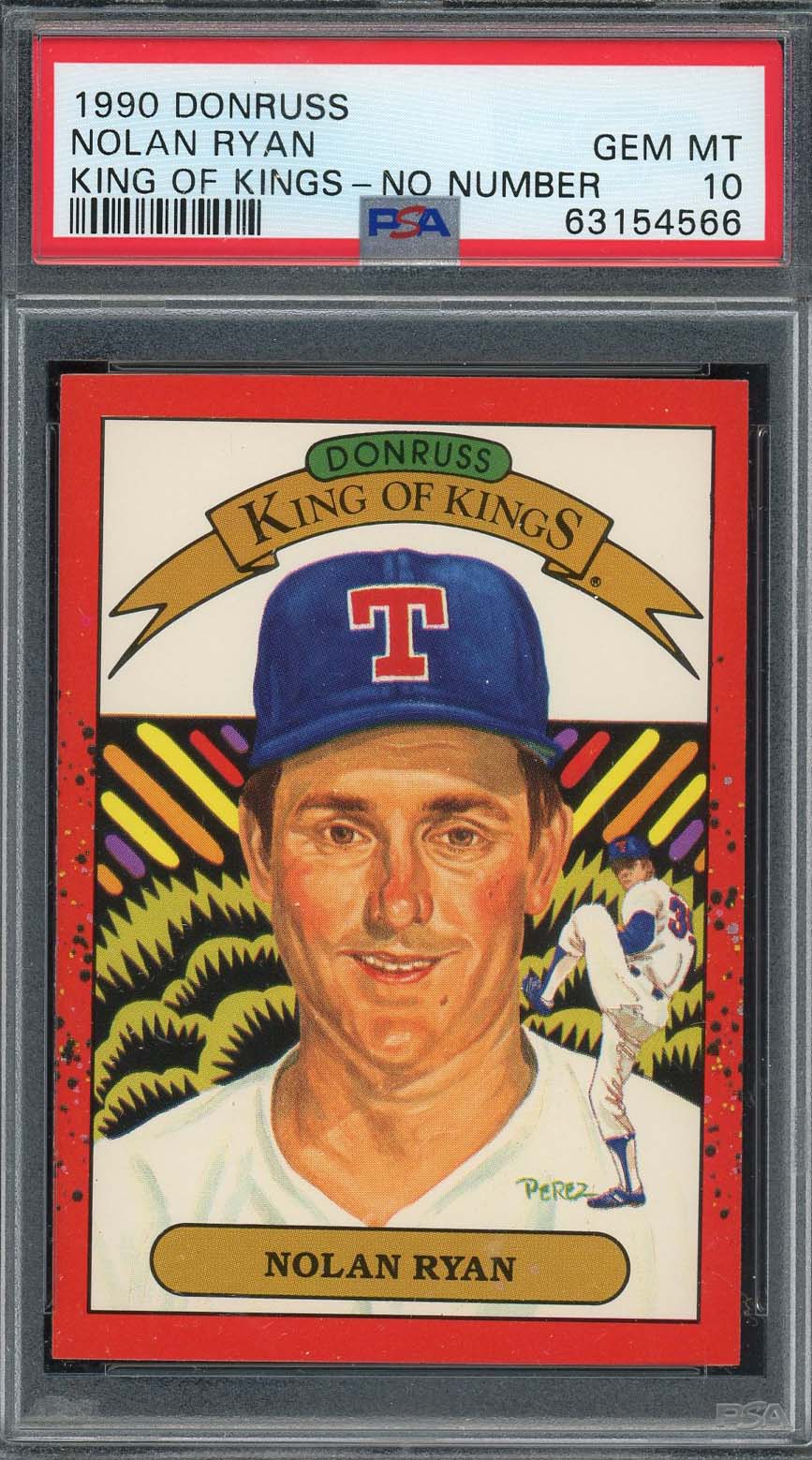 Nolan Ryan 1990 Donruss King of Kings No Number Baseball Card Graded PSA 10 Nolan Ryan 1990 Donruss King of Kings No Number Baseball Card Graded PSA 10