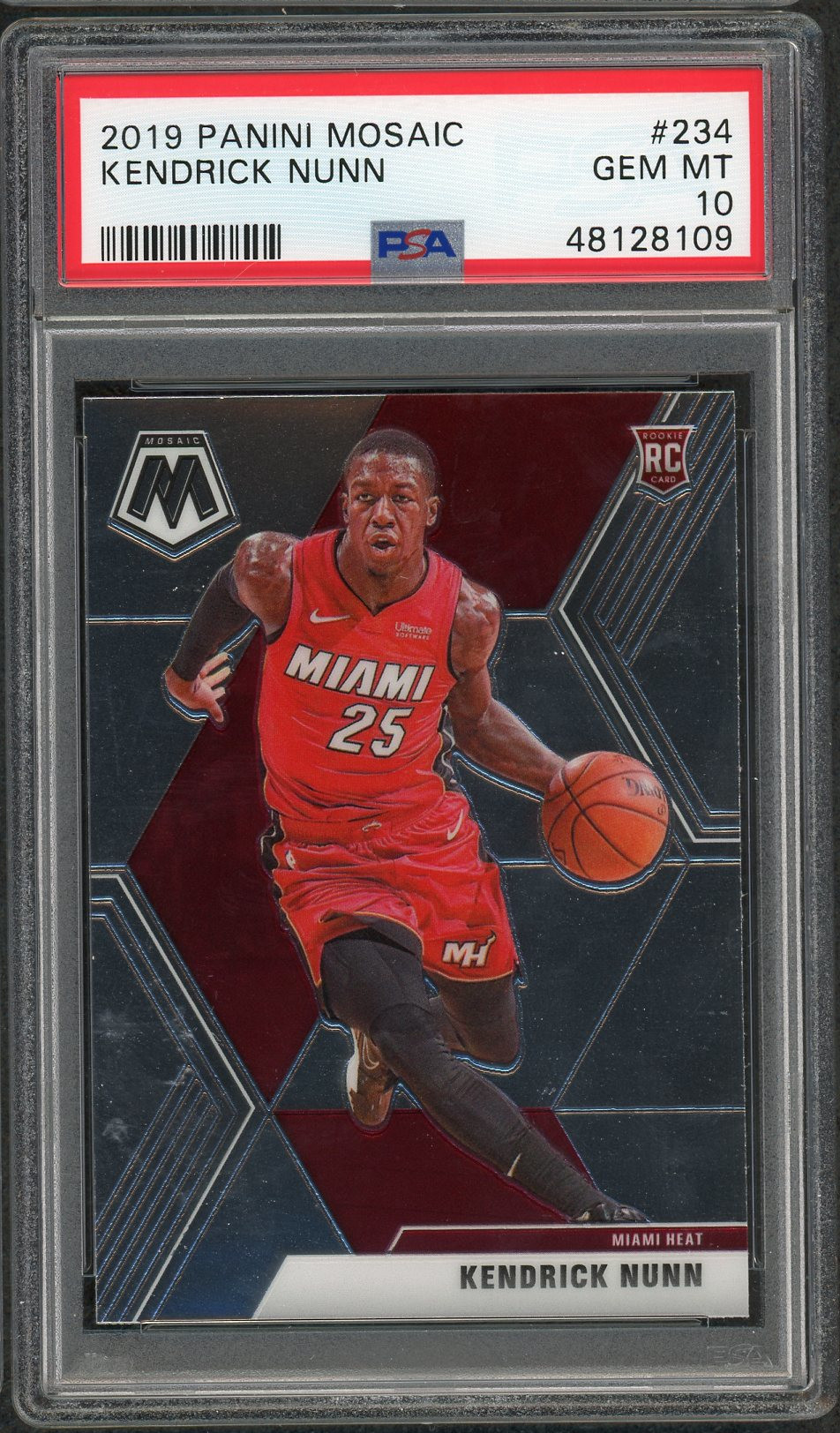 Kendrick Nunn 2019 Panini Mosaic Basketball Rookie Card RC #234 Graded PSA 10 GEM MINT