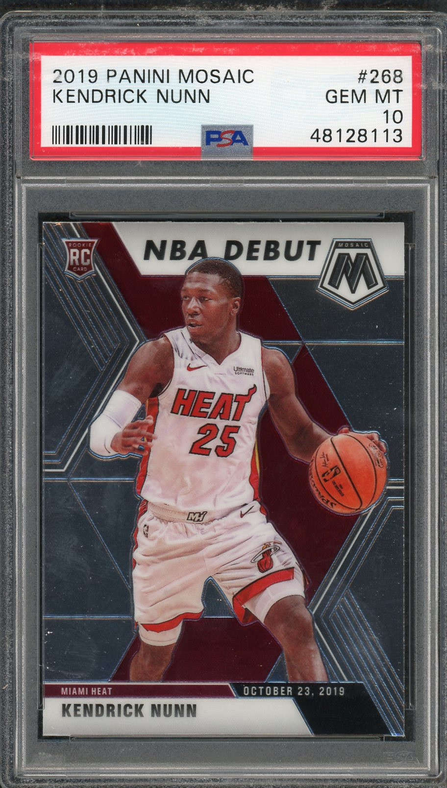Kendrick Nunn 2019 Panini Mosaic Basketball Rookie Card RC #268 Graded PSA 10 GEM MINT