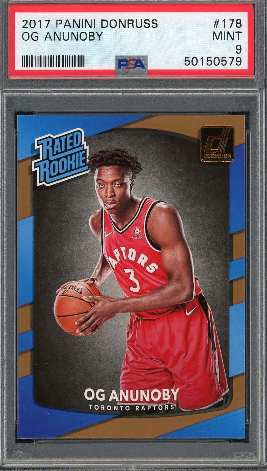 OG Anunoby 2017 Panini Donruss Basketball Rookie Card #178 PSA 9
