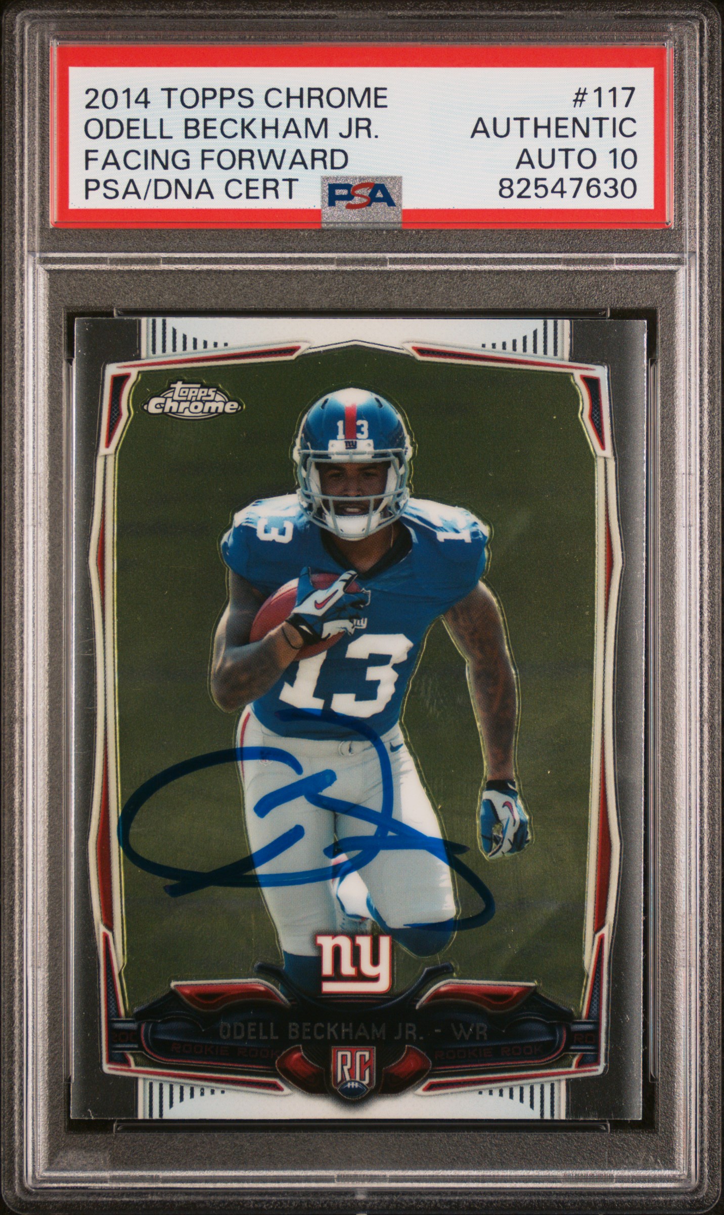 Odell Beckham 2014 Topps Chrome Signed Rookie Card #117 Auto Graded PSA 10