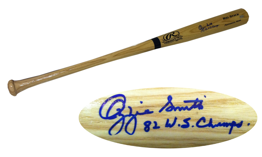 Ozzie Smith Signed 1982 World Series Cardinals Bat MLB COA
