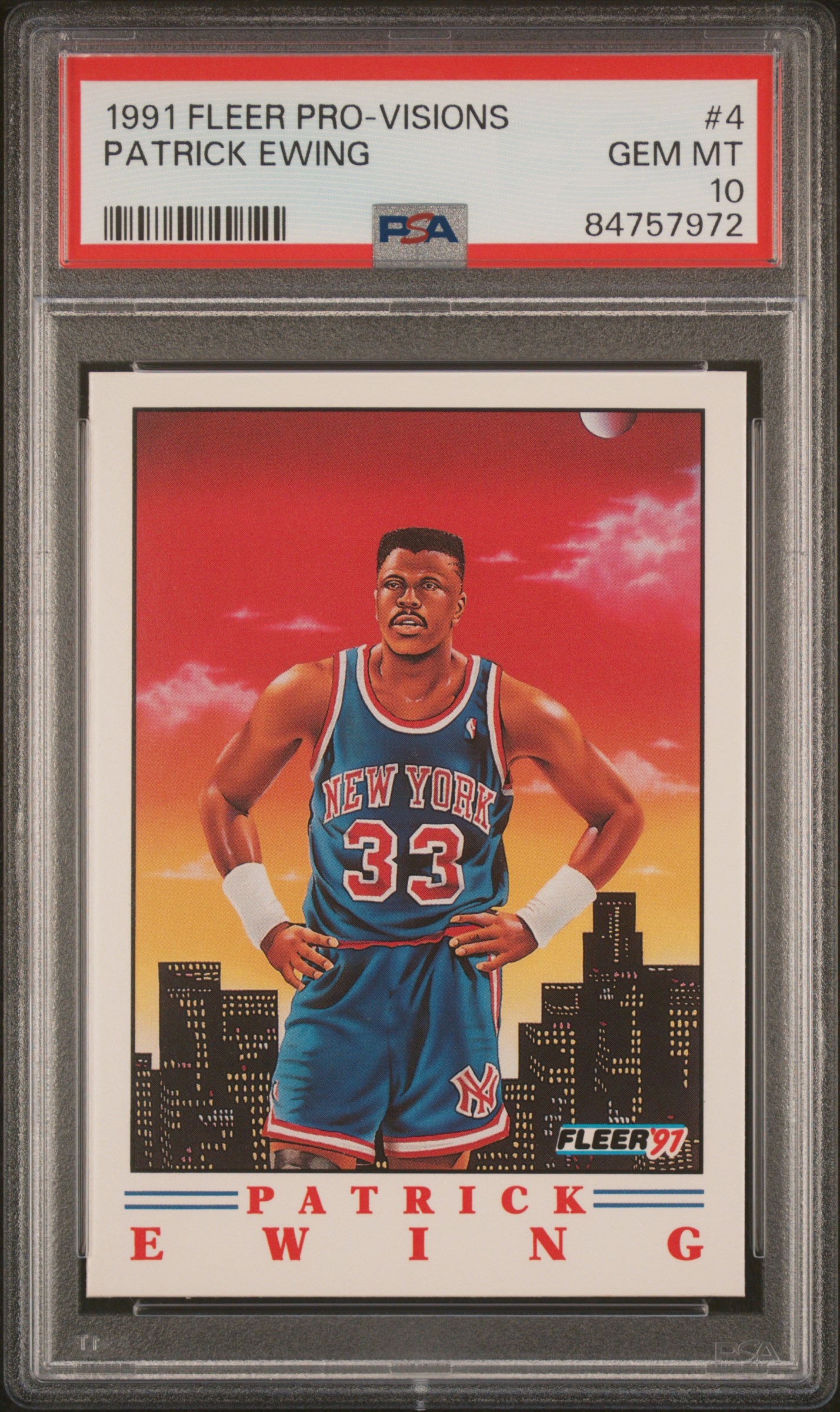 Patrick Ewing 1991 Fleer Pro Visions Basketball Card #4 Graded PSA 10