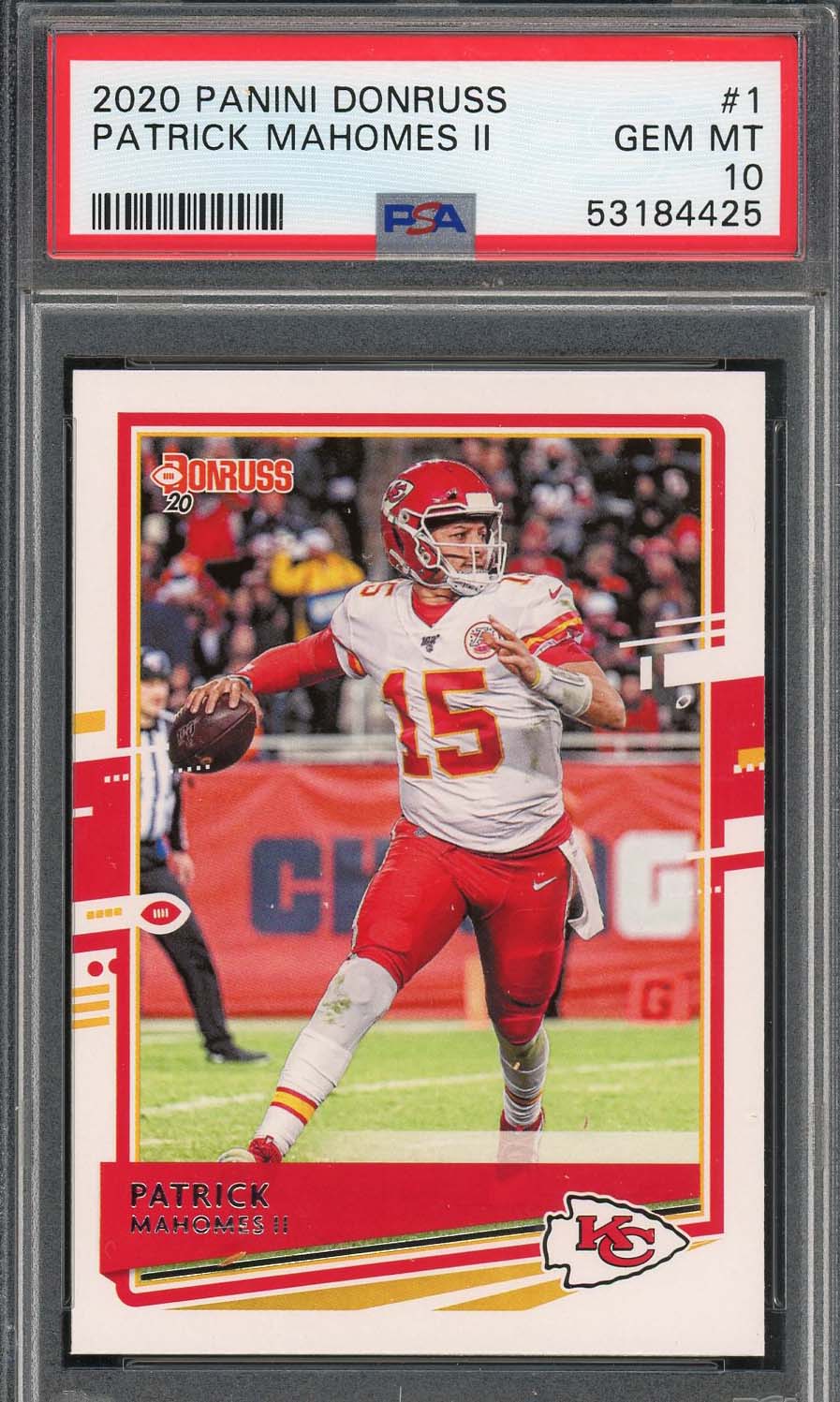 Patrick Mahomes 2020 Panini Donruss Football Card #1 Graded PSA 10