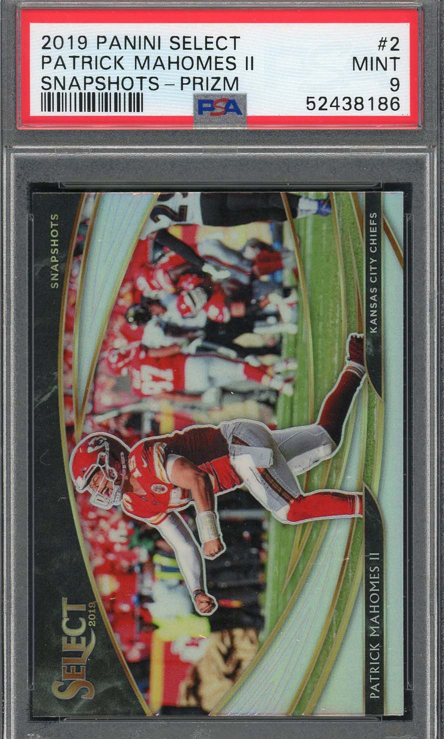 Patrick Mahomes 2020 Panini Select Snapshots Prizm Football Card #2 PSA 9 Patrick Mahomes 2020 Panini Select Snapshots Prizm Football Card #2 PSA 9