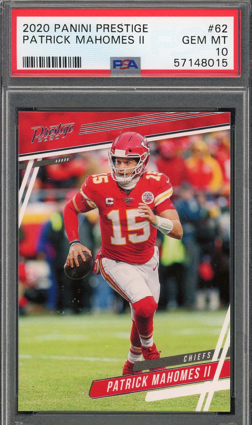 Patrick Mahomes 2020 Panini Prestige Football Card #62 Graded PSA 10