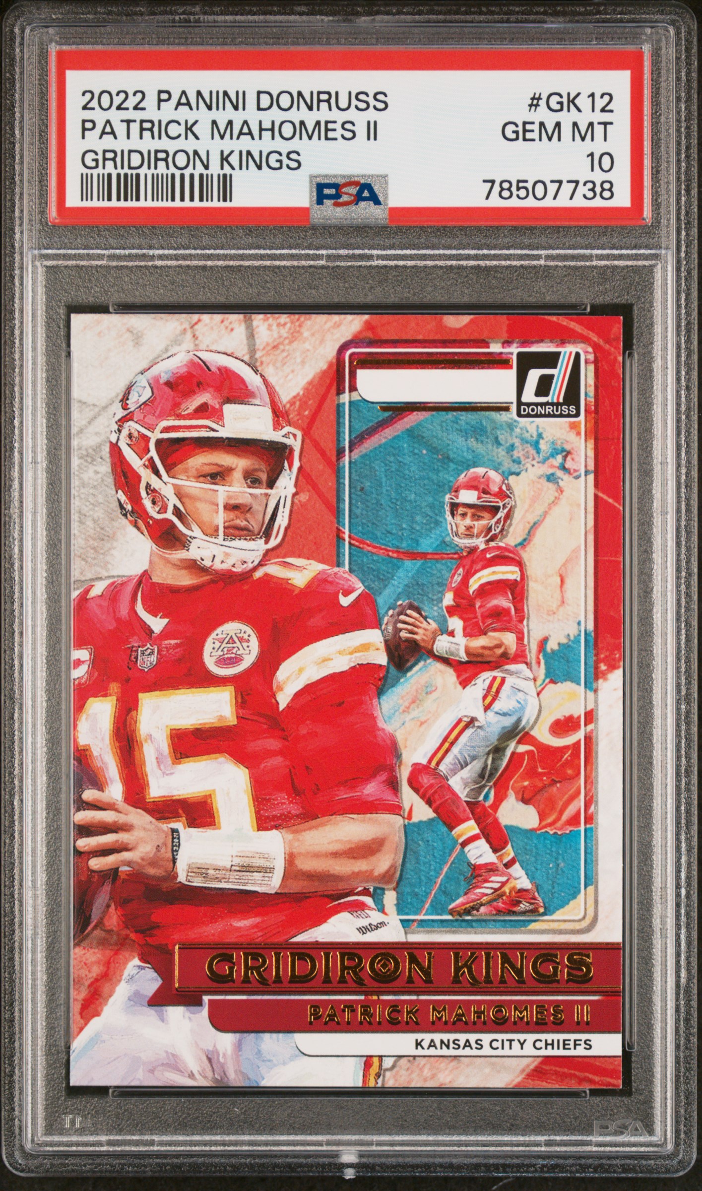 Patrick Mahomes 2022 Panini Donruss Gridiron Kings Card #GK12 Graded PSA 10 Patrick Mahomes 2022 Panini Donruss Gridiron Kings Card #GK12 Graded PSA 10
