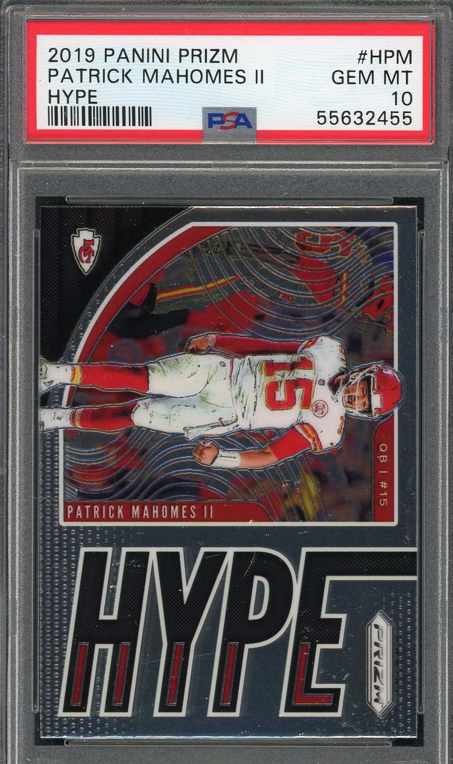 Patrick Mahomes 2019 Panini Prizm Hype Football Card #HPM Graded PSA 10