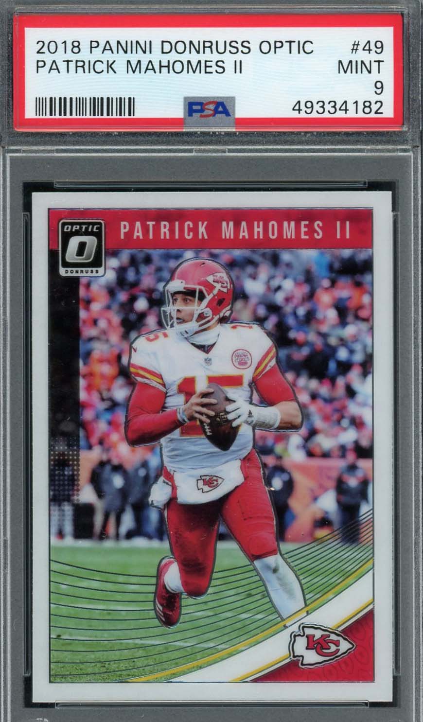 Patrick Mahomes II 2018 Panini Donruss Optic Football Card #49 Graded PSA 9 Patrick Mahomes II 2018 Panini Donruss Optic Football Card #49 Graded PSA 9